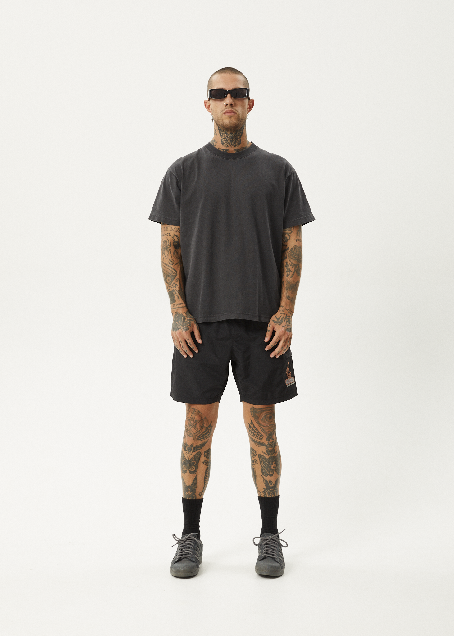 AFENDS Mens Fruiting - Baywatch Swim Short 18" - Black