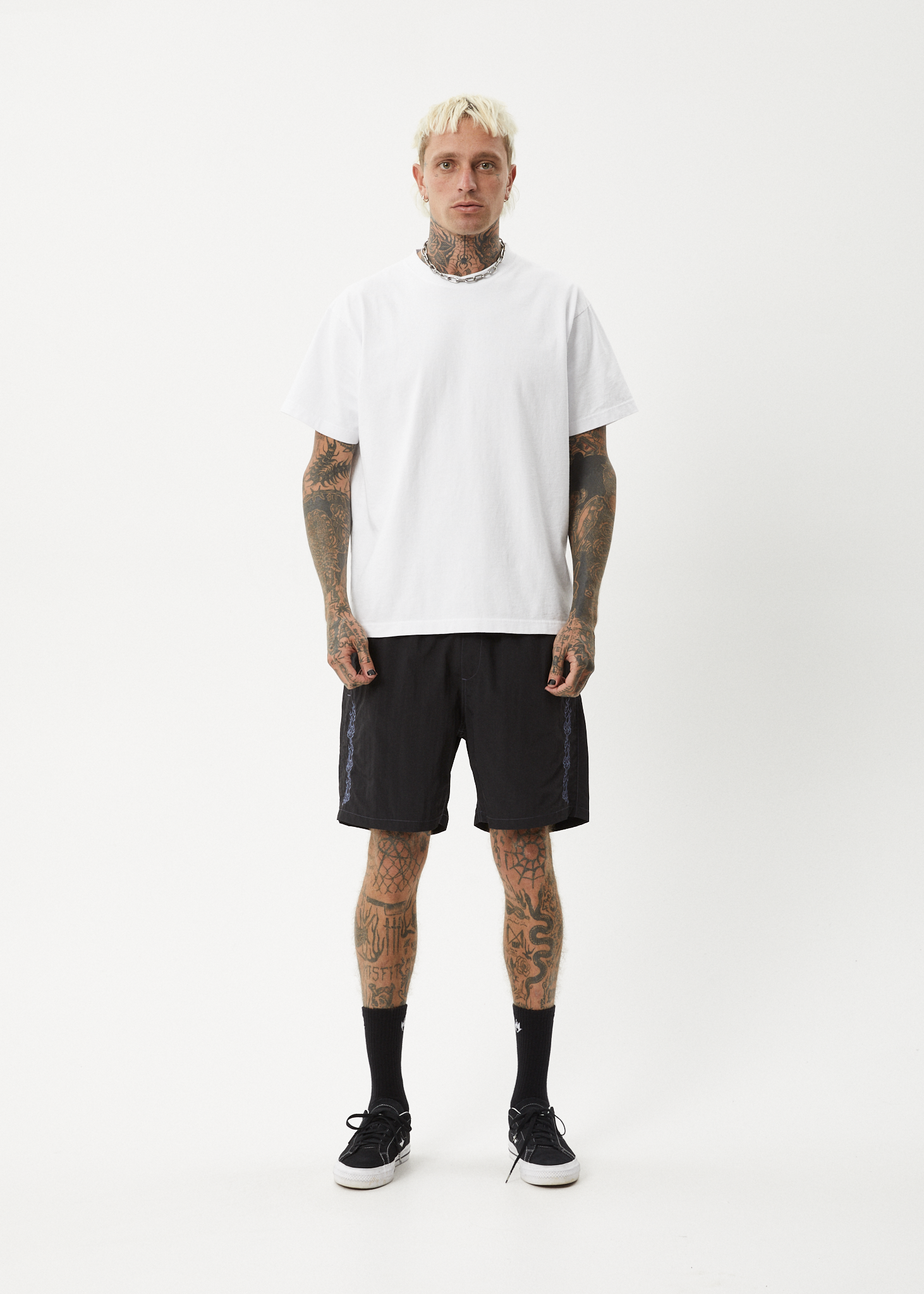 AFENDS Mens Scorched - Baywatch Swim Short 18" - Black