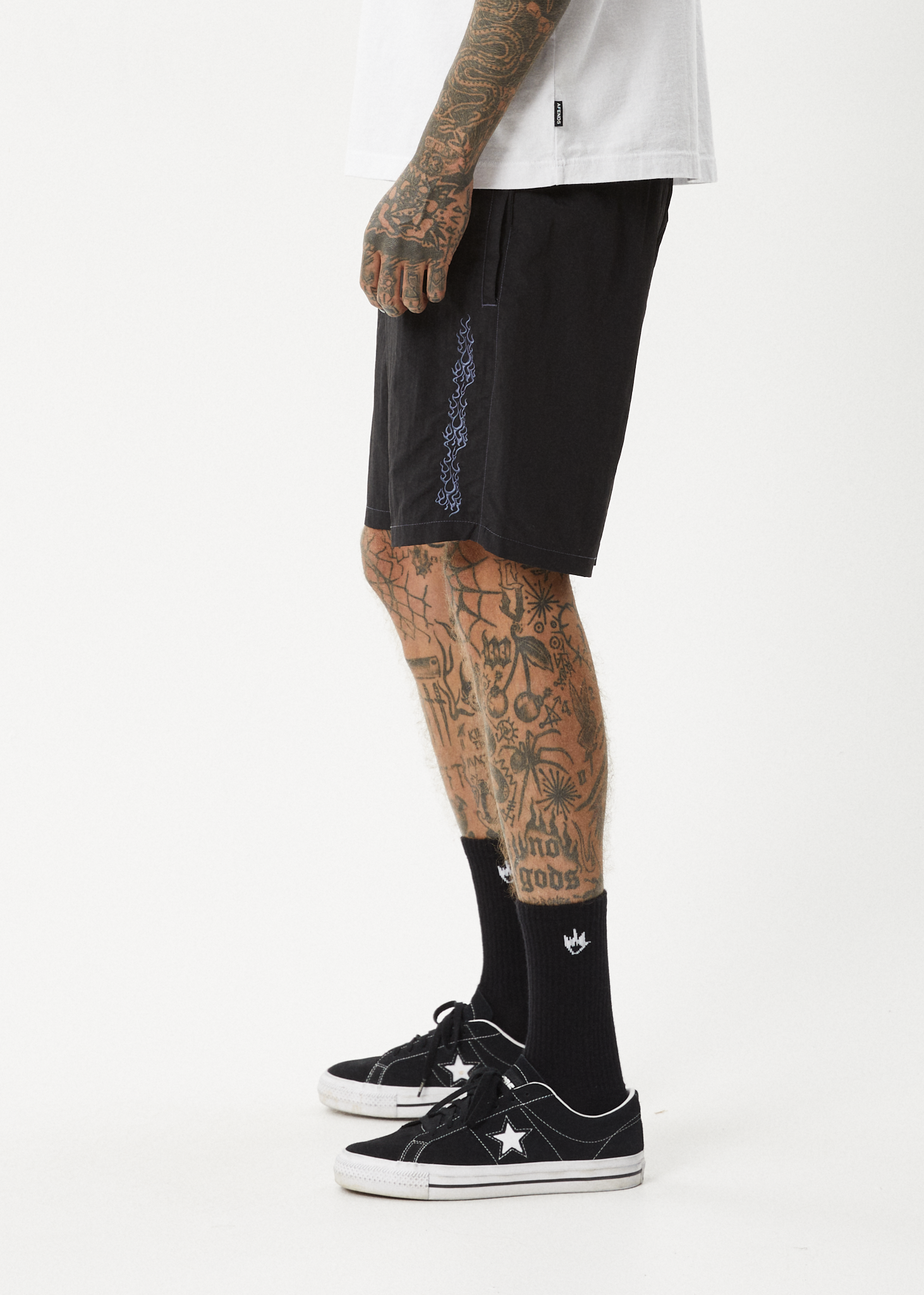 AFENDS Mens Scorched - Baywatch Swim Short 18" - Black