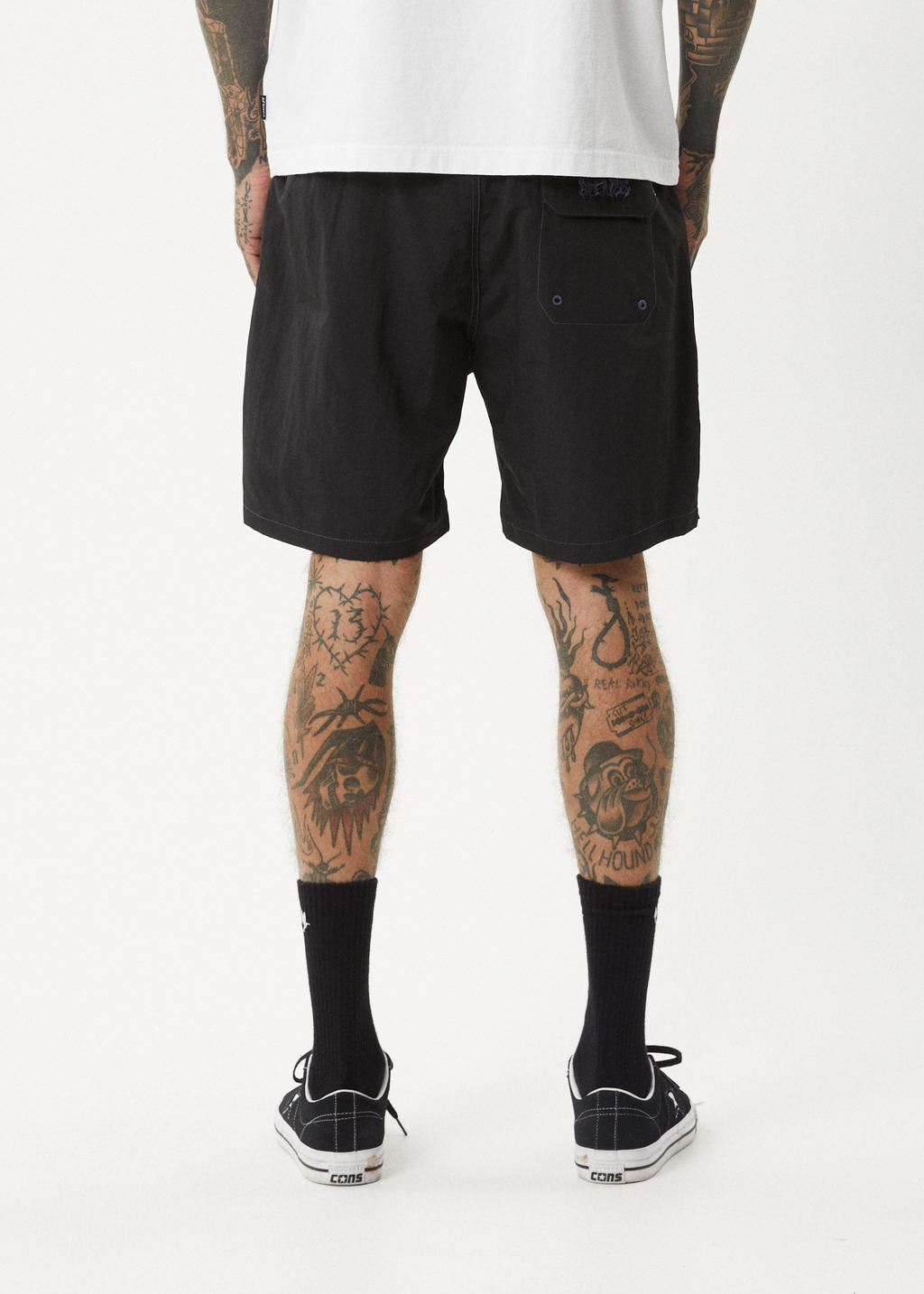 AFENDS Mens Scorched - Baywatch Swim Short 18" - Black