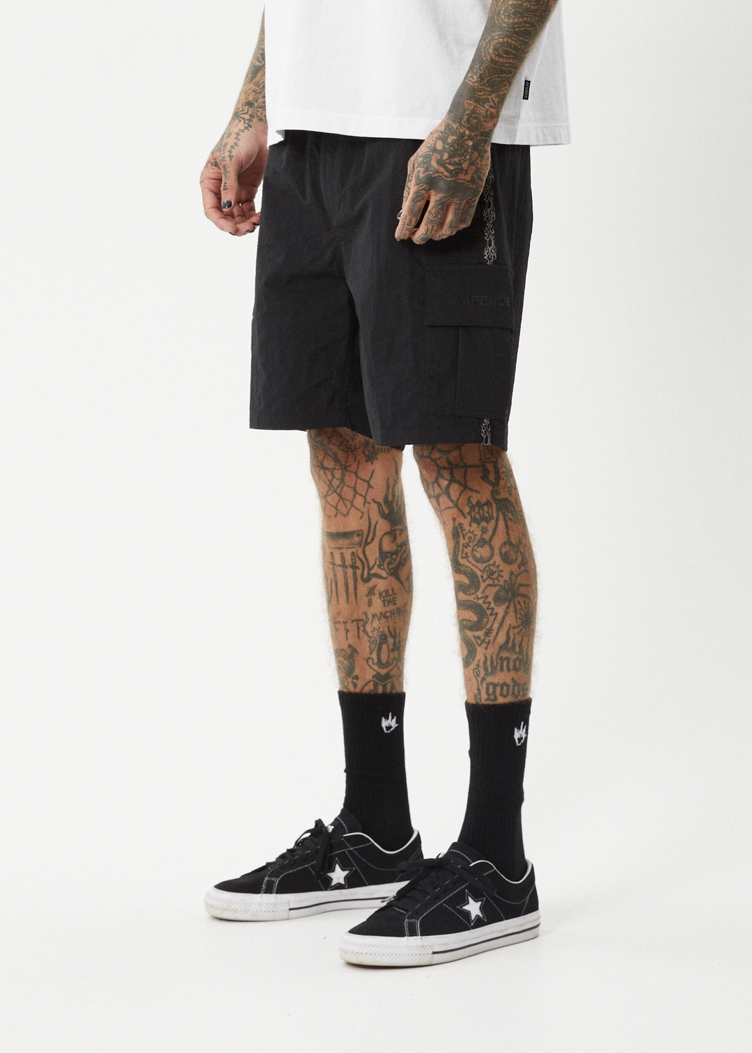 AFENDS Mens Bound - Cargo Short 20 Inch - Black 