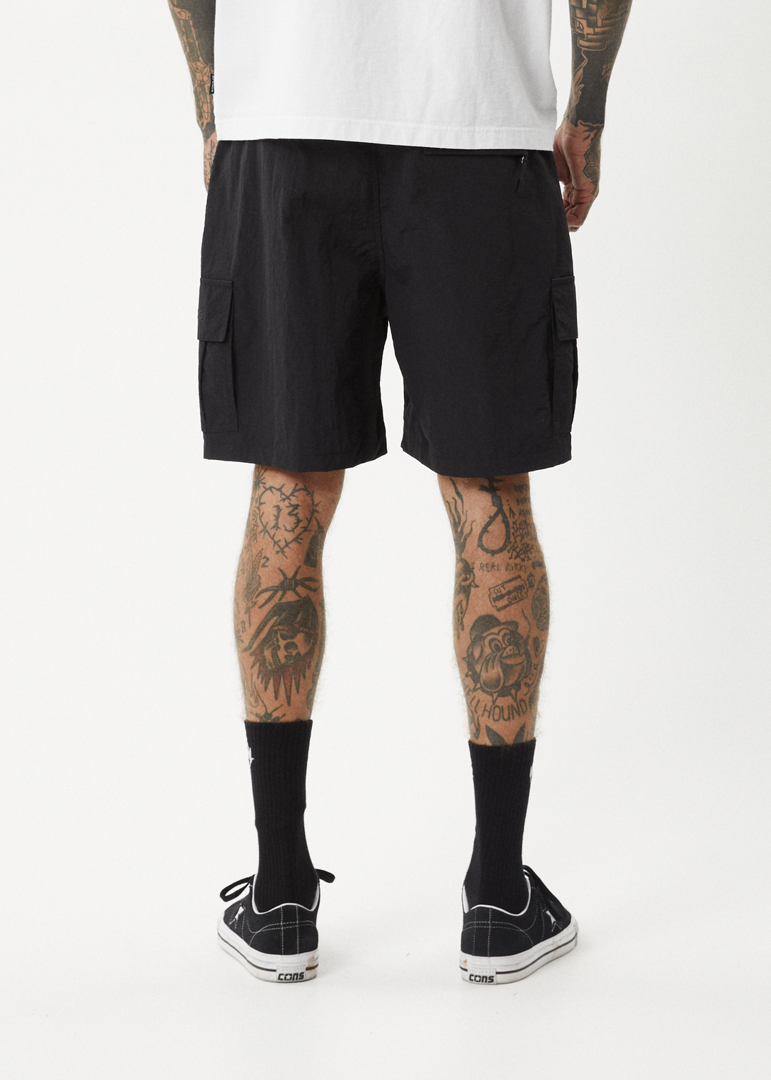 AFENDS Mens Bound - Cargo Short 20 Inch - Black 