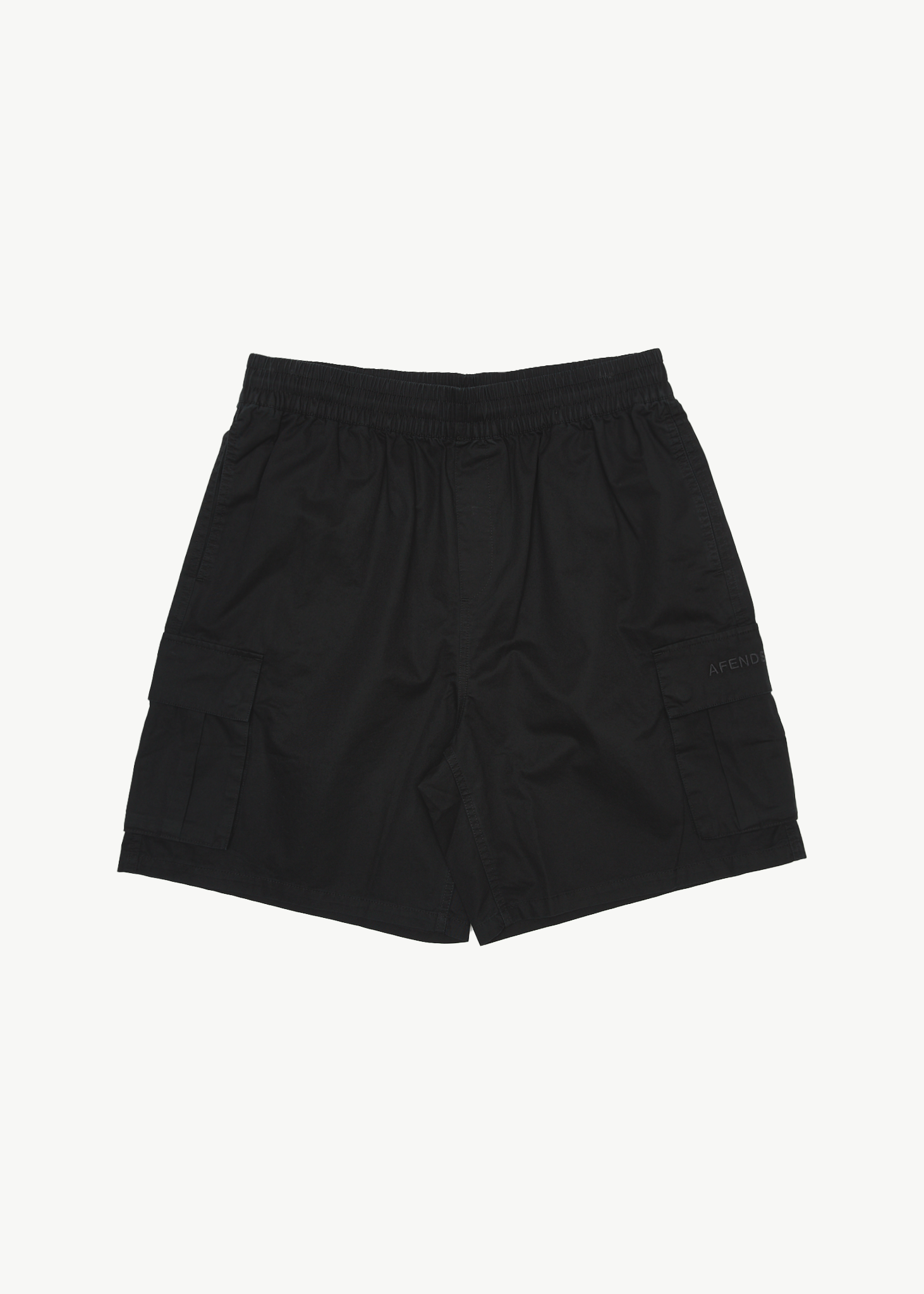 AFENDS Mens Ninety Eights Cargo - Oversized Cargo Short 20" - Black
