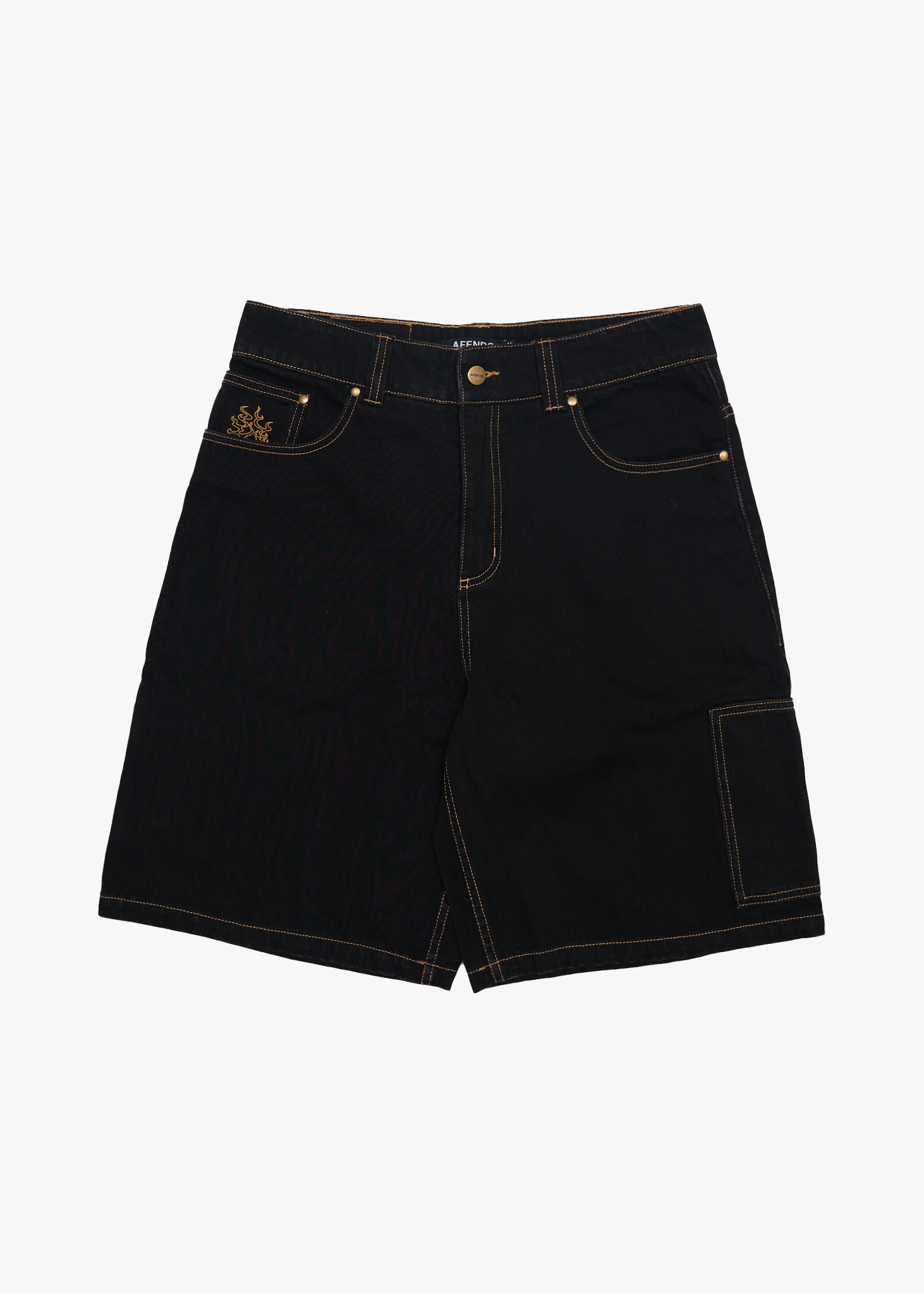 AFENDS Mens Scorched Harper - Denim Baggy Workwear Short 22