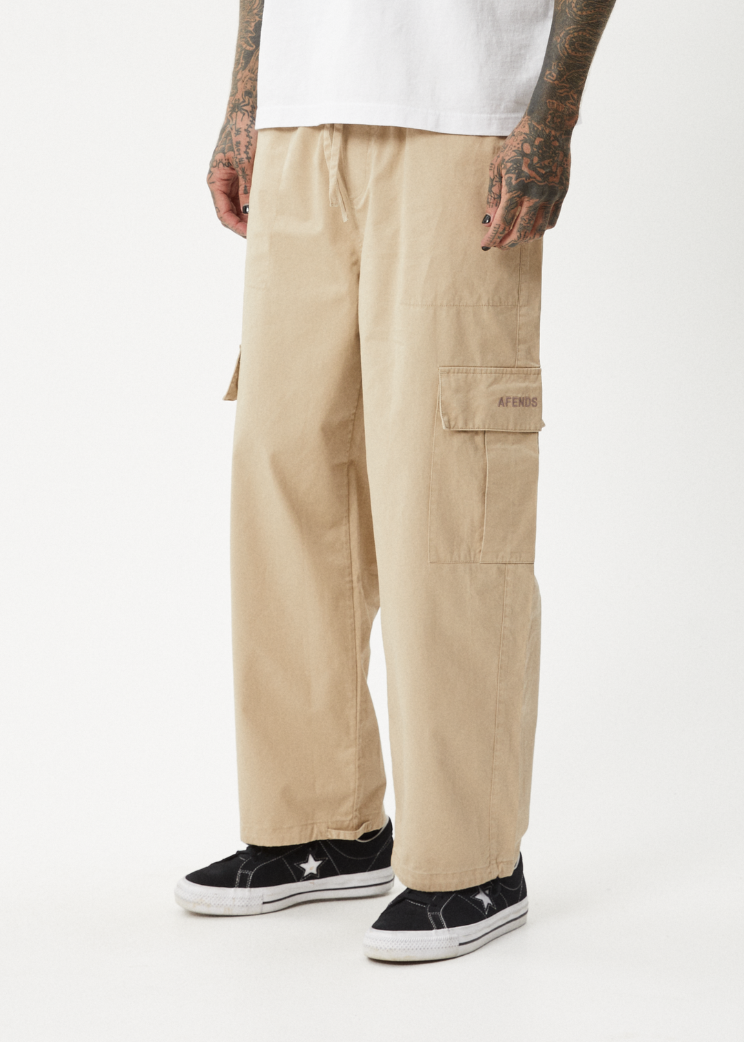 AFENDS Mens Atlas - Twill Cargo Pants - Taupe 