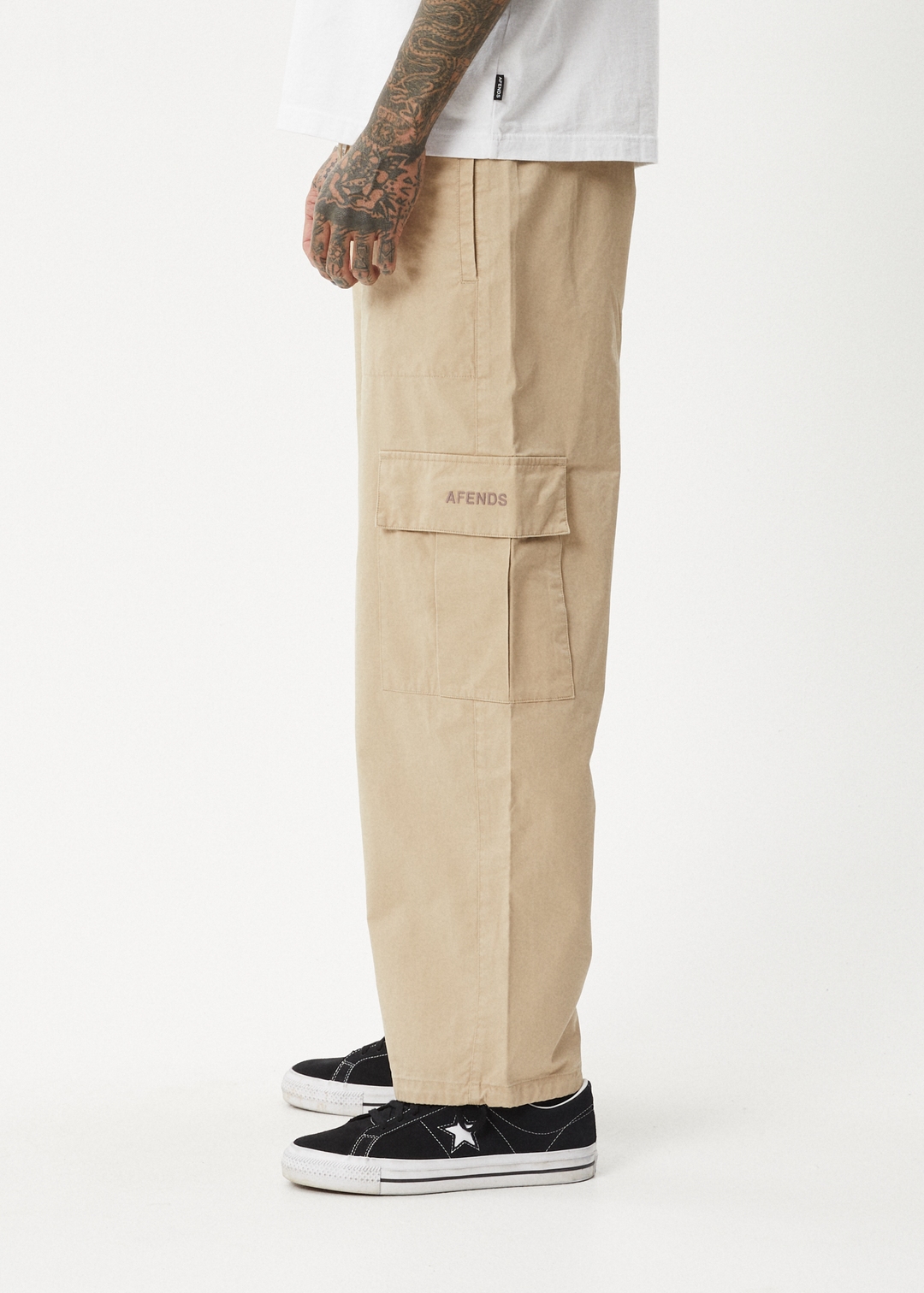 AFENDS Mens Atlas - Twill Cargo Pants - Taupe 