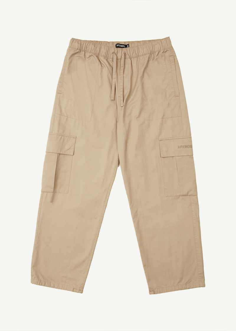 AFENDS Mens Atlas - Twill Cargo Pants - Taupe