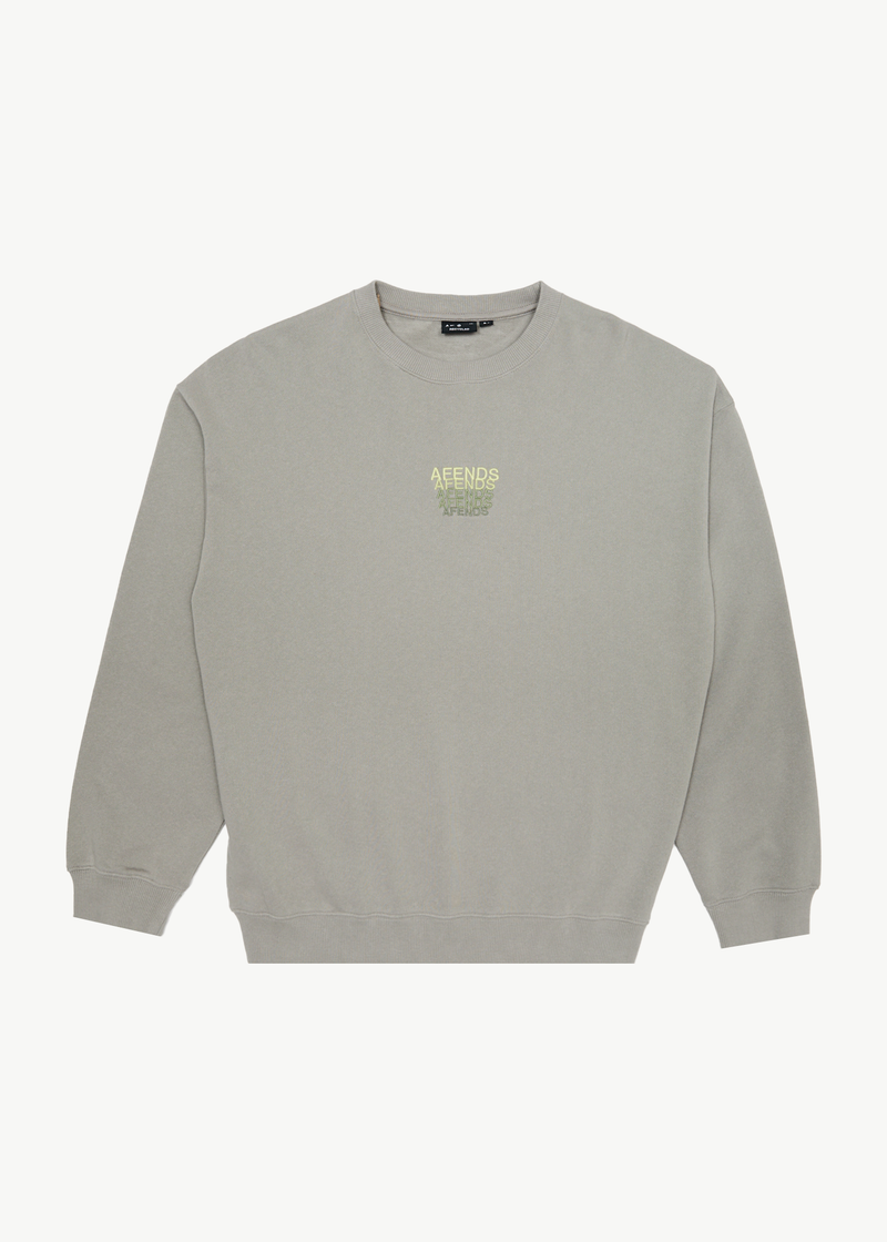AFENDS Mens Repeat - Crew Neck - Olive