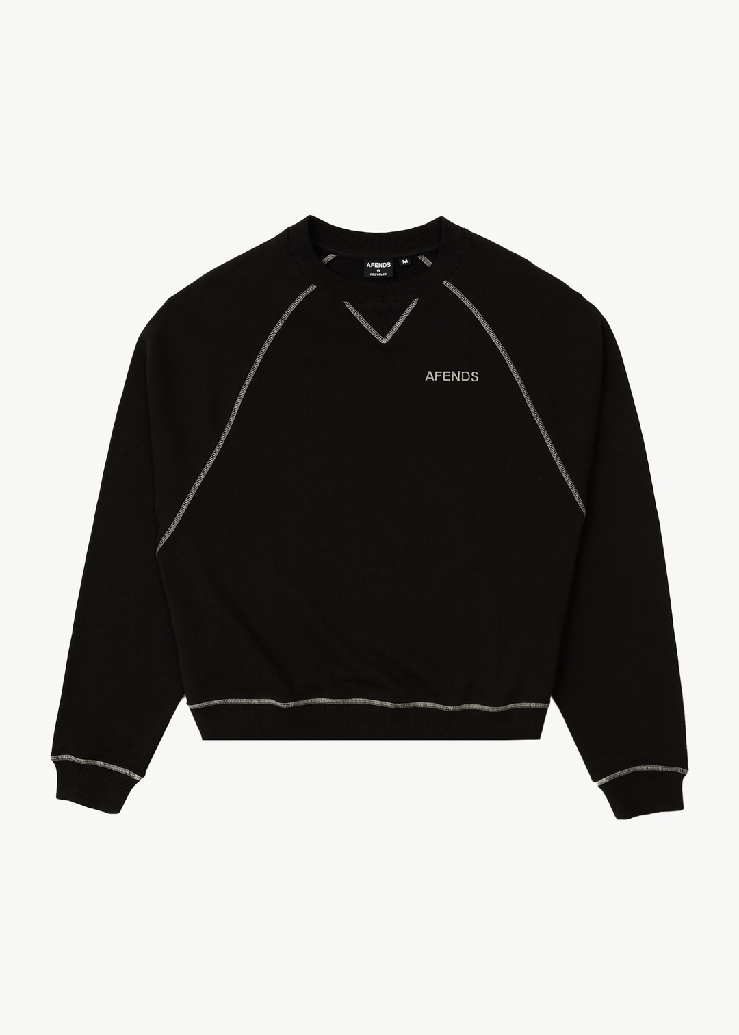 AFENDS Mens Burner - Crew Neck - Black 