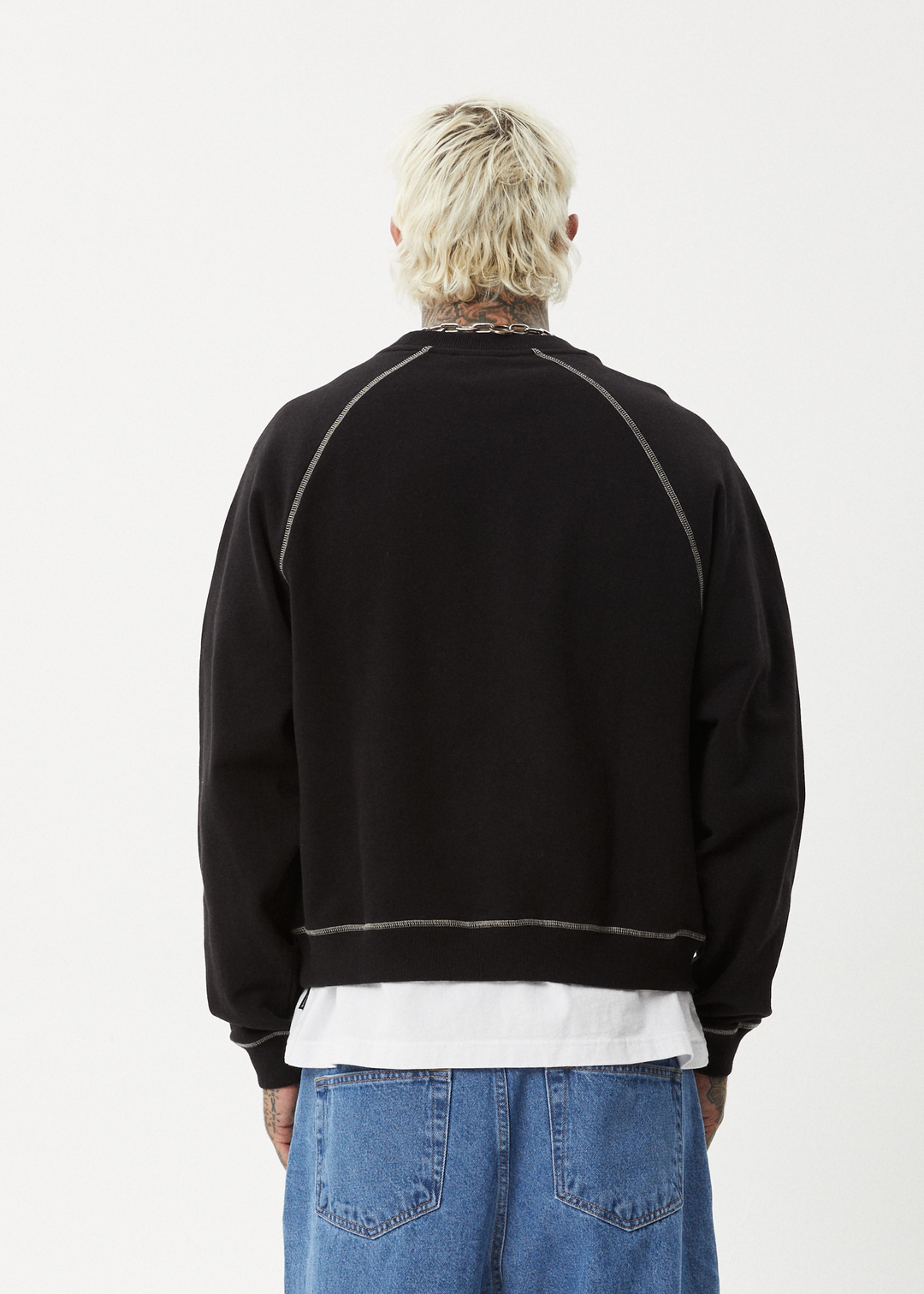 AFENDS Mens Burner - Crew Neck - Black 