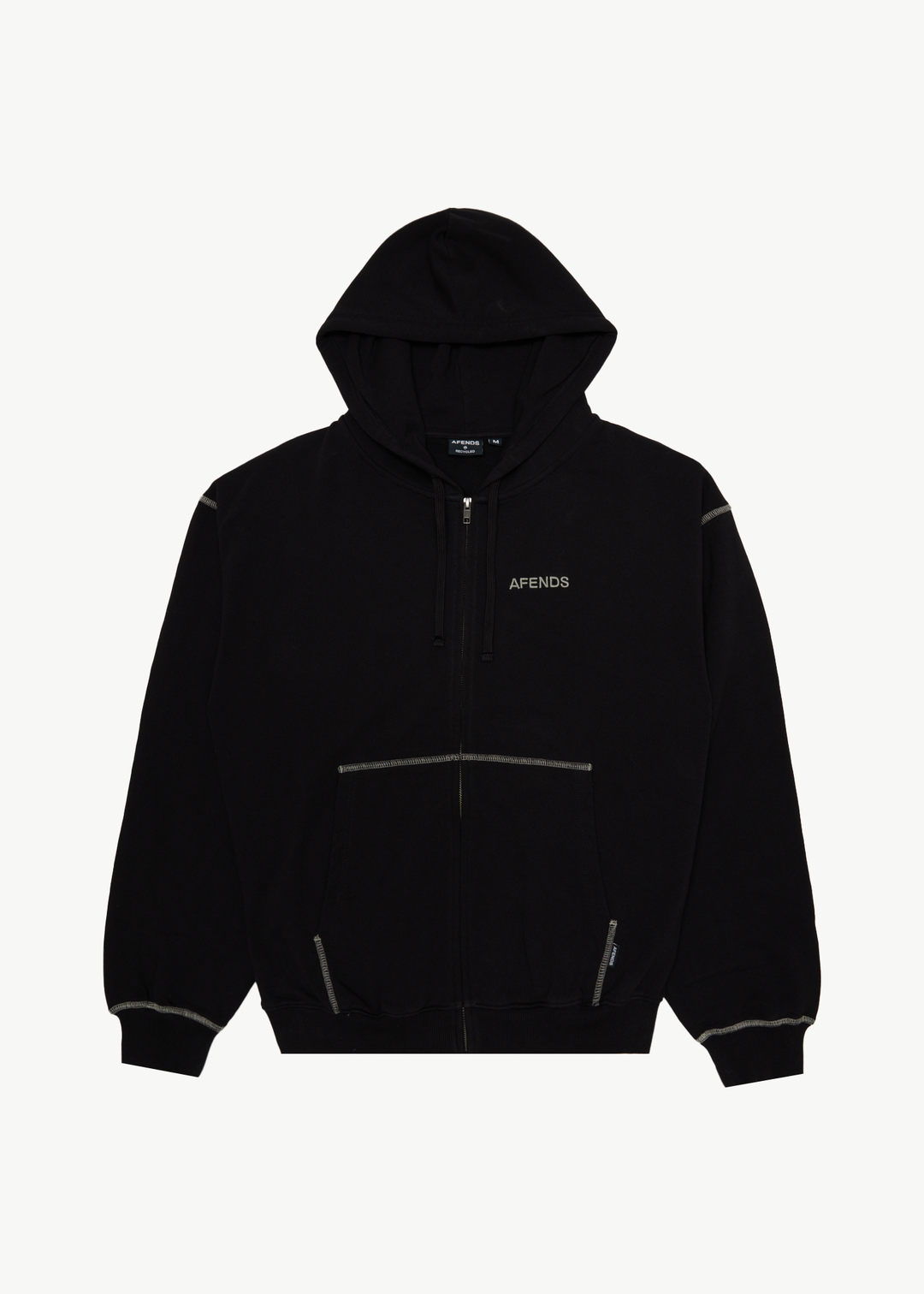 AFENDS Mens Burner - Zip Hood - Black 