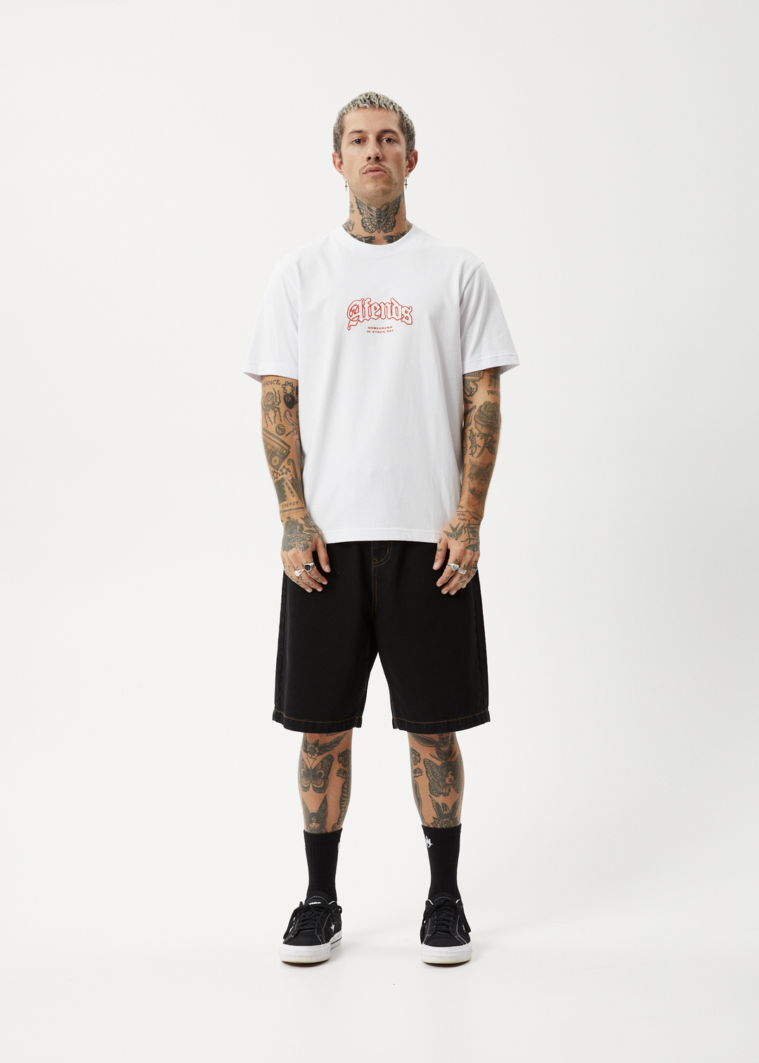 AFENDS Mens Home - Retro Fit Tee - White 