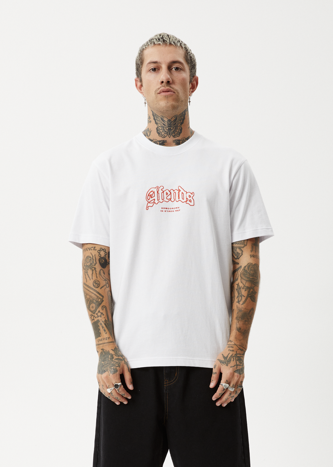 AFENDS Mens Home - Retro Fit Tee - White 