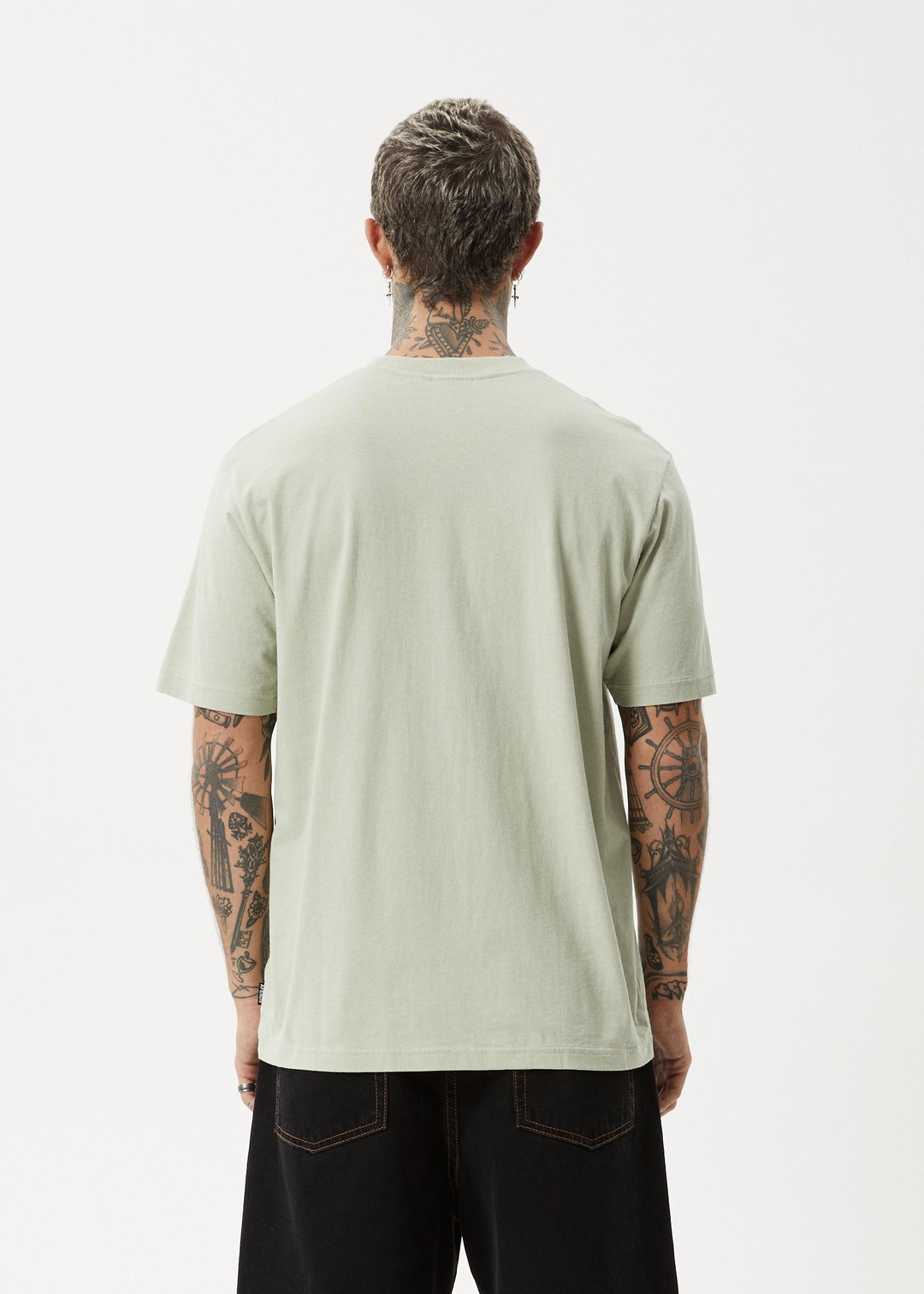 AFENDS Mens Creator - Retro Fit Tee - Eucalyptus 