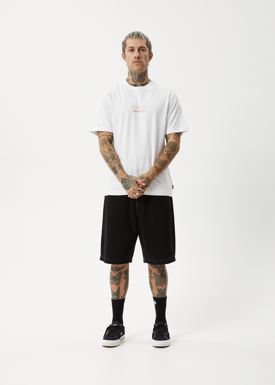 AFENDS Mens Creator - Retro Fit Tee - White 