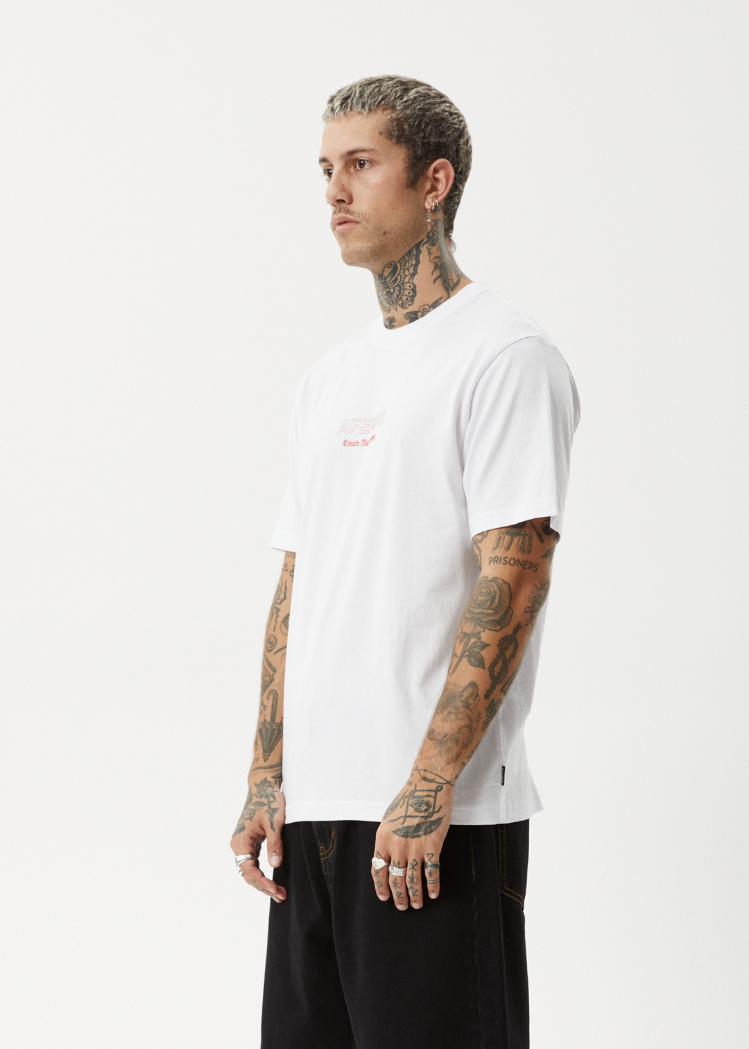 AFENDS Mens Creator - Retro Fit Tee - White 