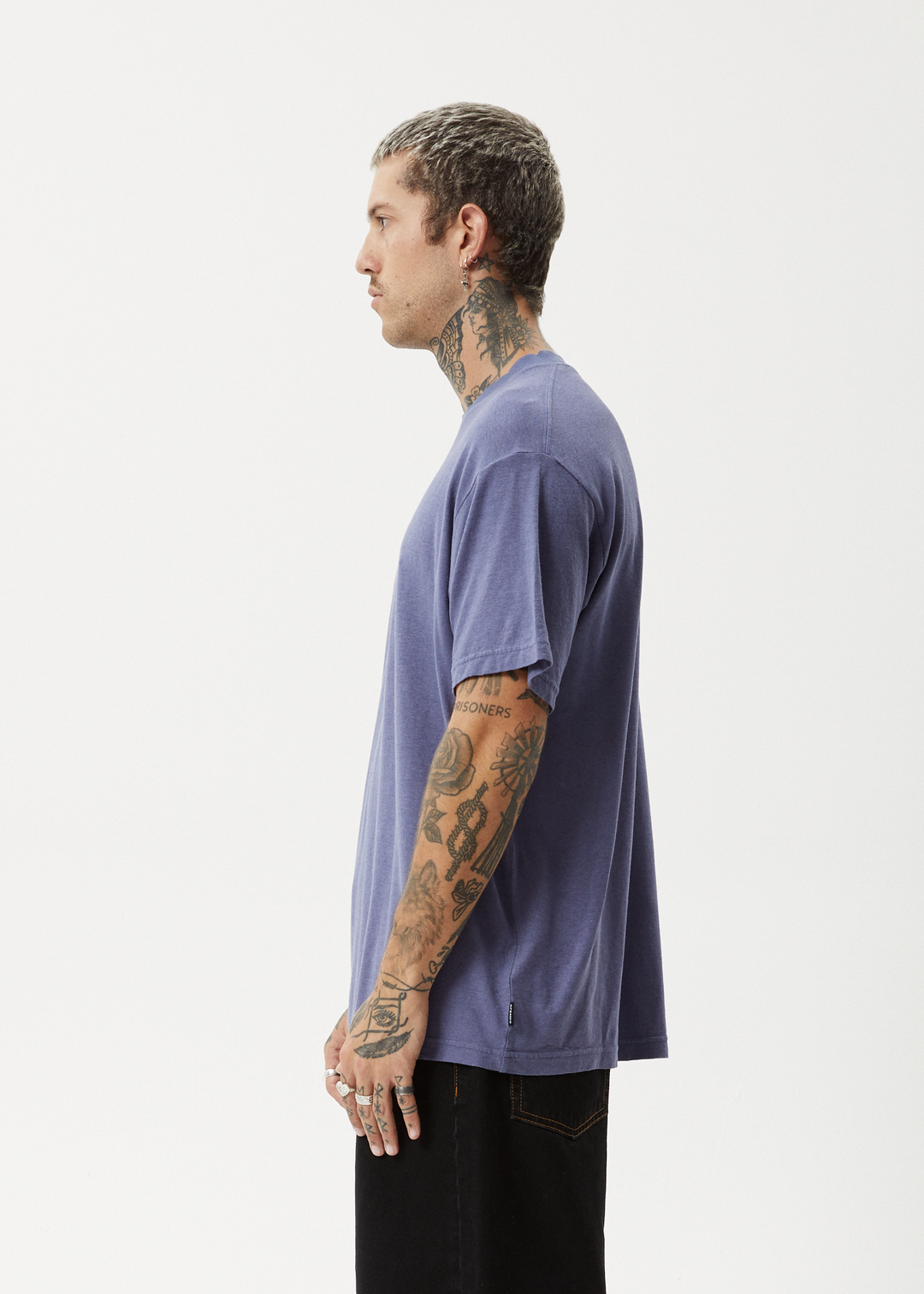 AFENDS Mens Repeat Me - Boxy Fit Tee - Marlin 