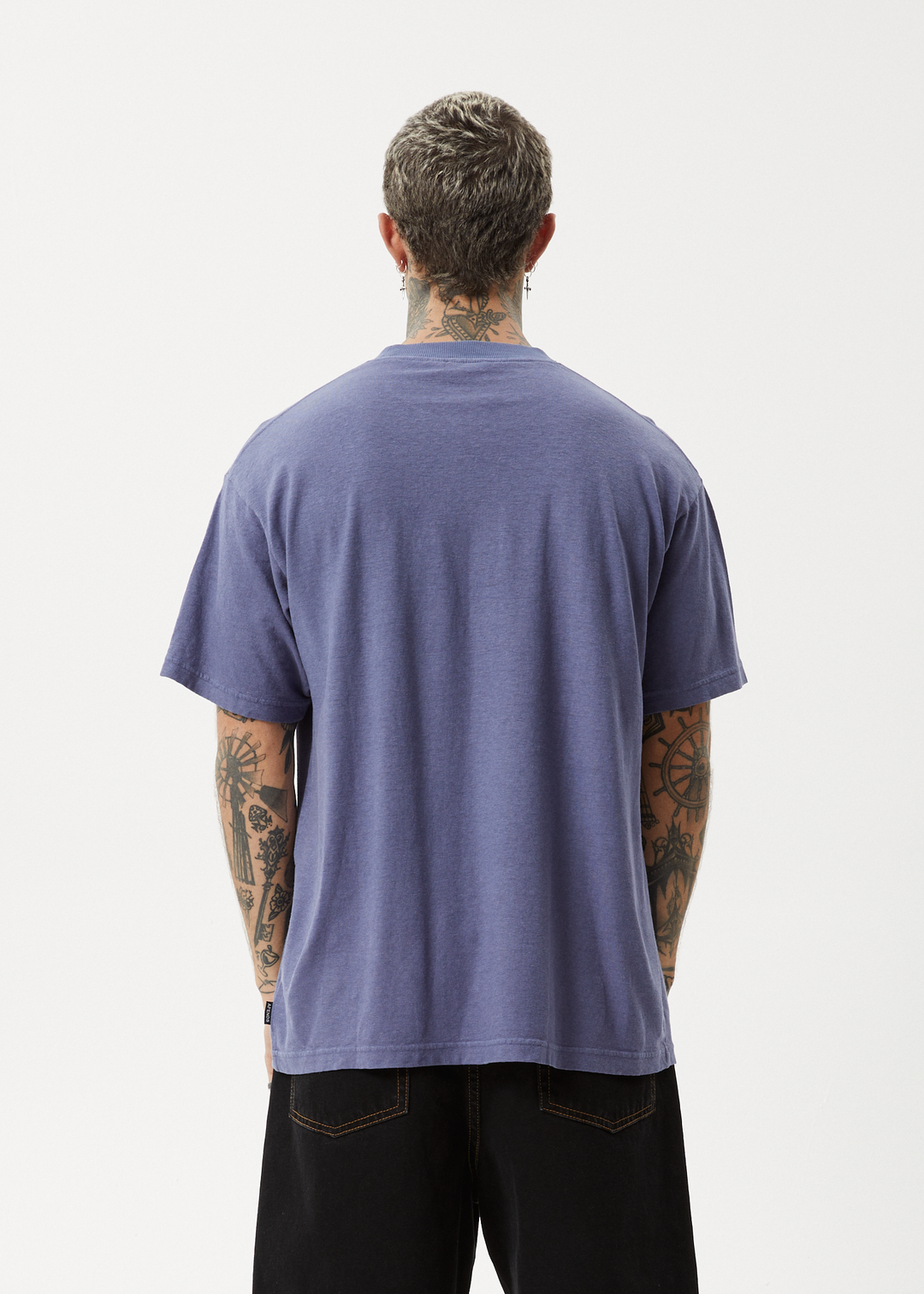 AFENDS Mens Repeat Me - Boxy Fit Tee - Marlin 