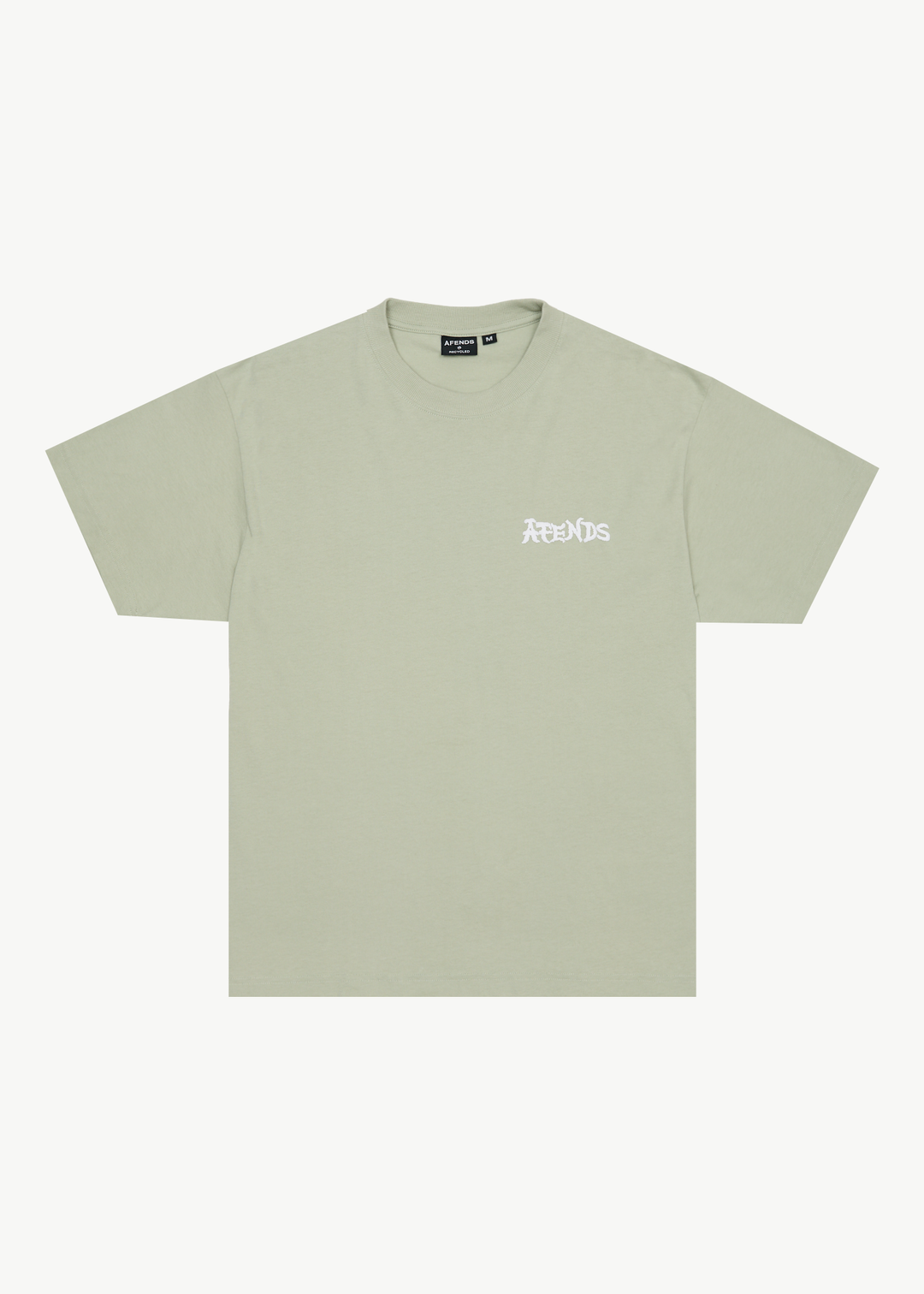 AFENDS Mens Destroyer - Boxy Fit Tee - Eucalyptus 