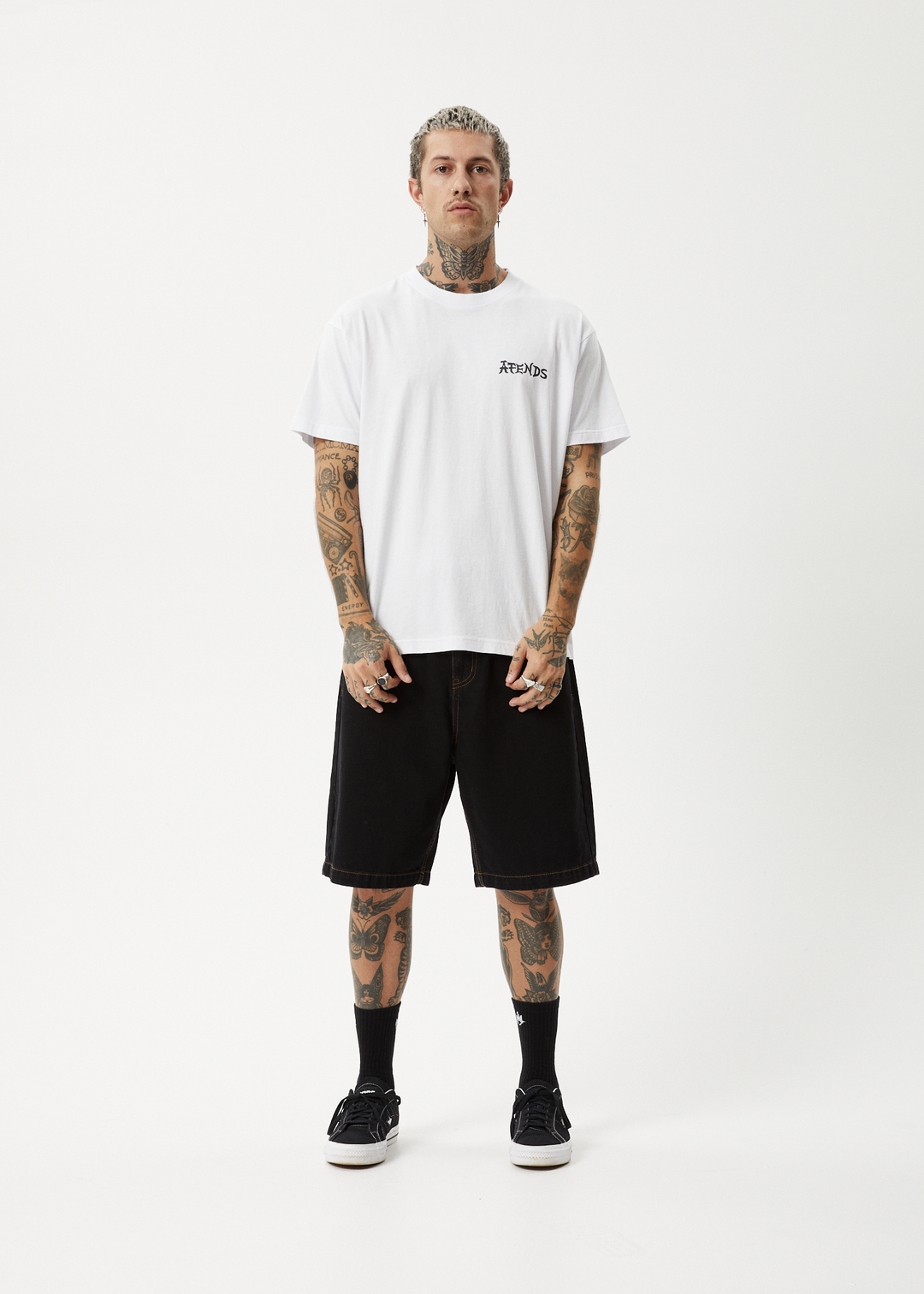 AFENDS Mens Destroyer - Boxy Fit Tee - White 