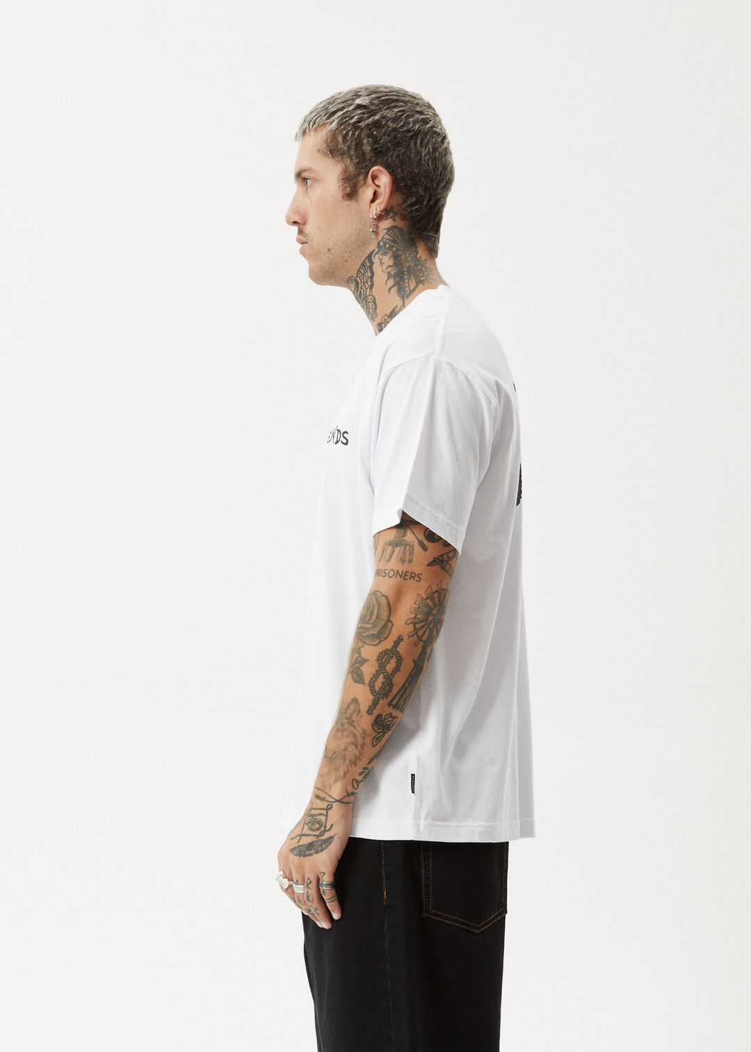 AFENDS Mens Destroyer - Boxy Fit Tee - White 