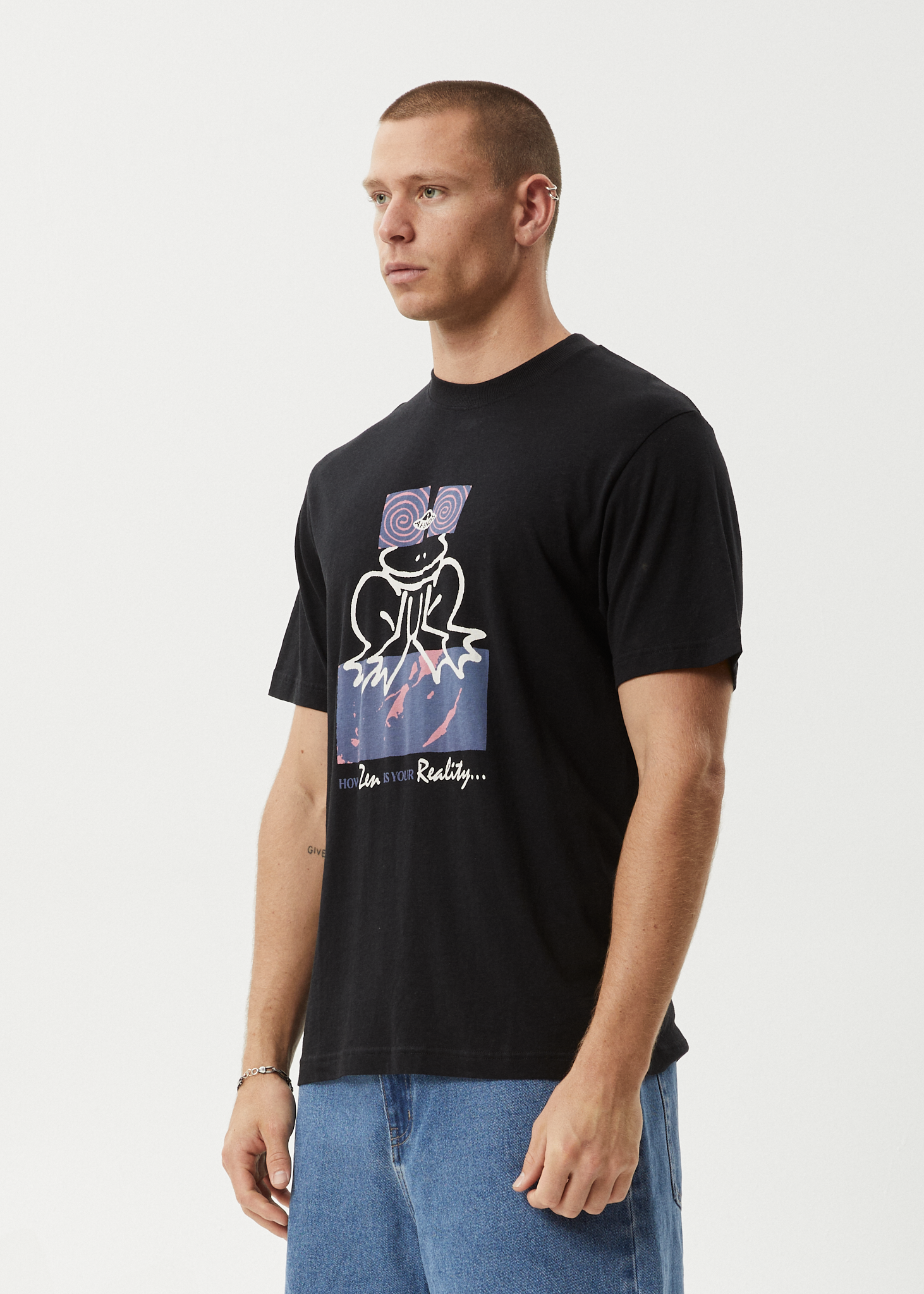 AFENDS Mens Zen Feeling - Retro Tee - Black