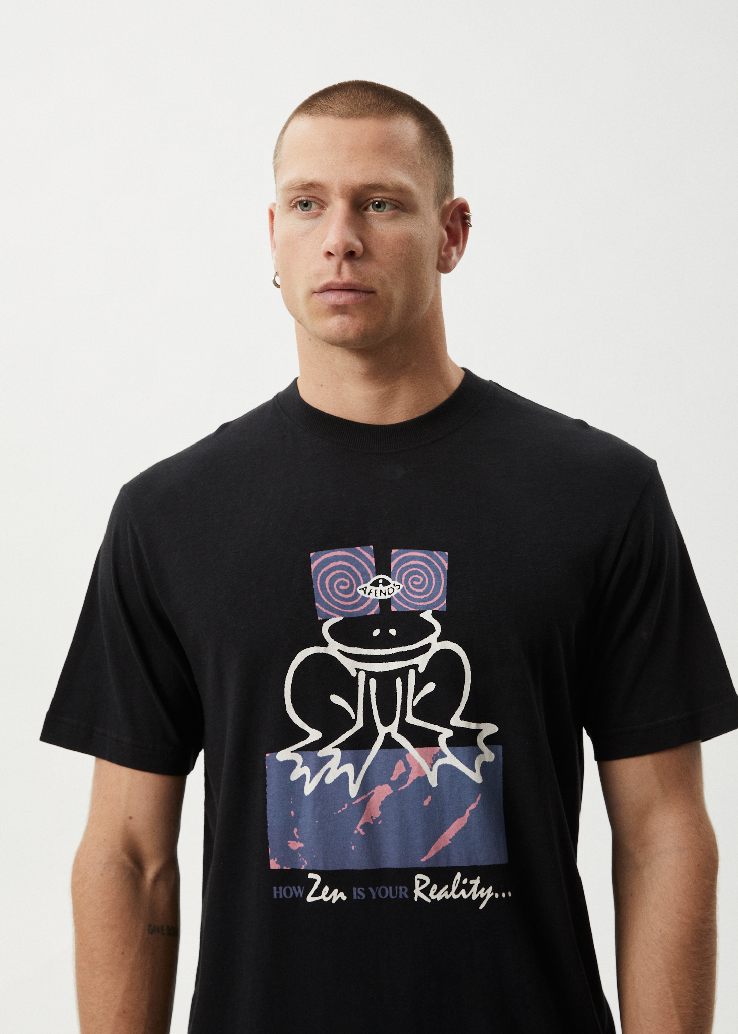AFENDS Mens Zen Feeling - Retro Tee - Black