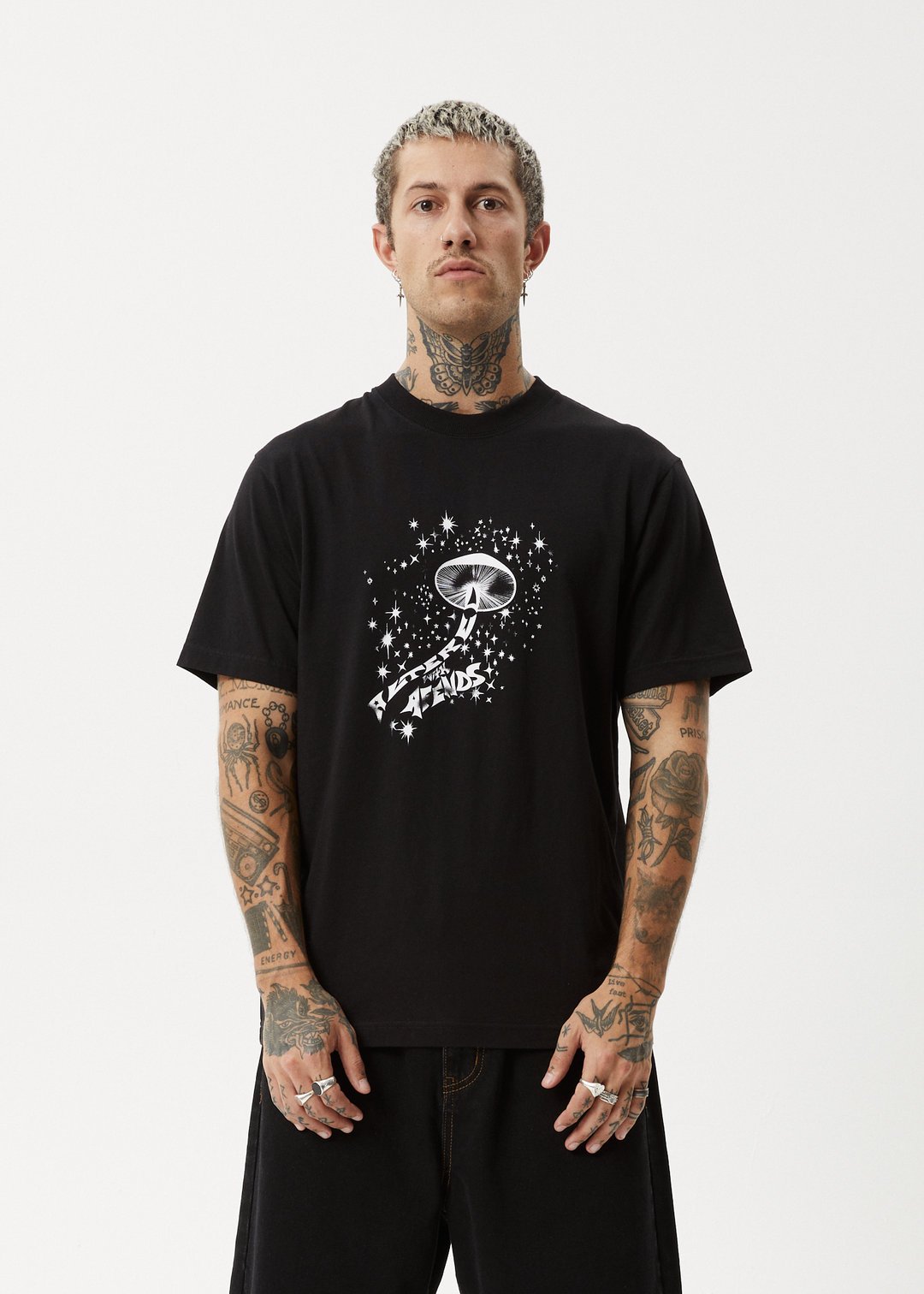 AFENDS Mens Carpet Ride - Retro Fit Tee - Black 