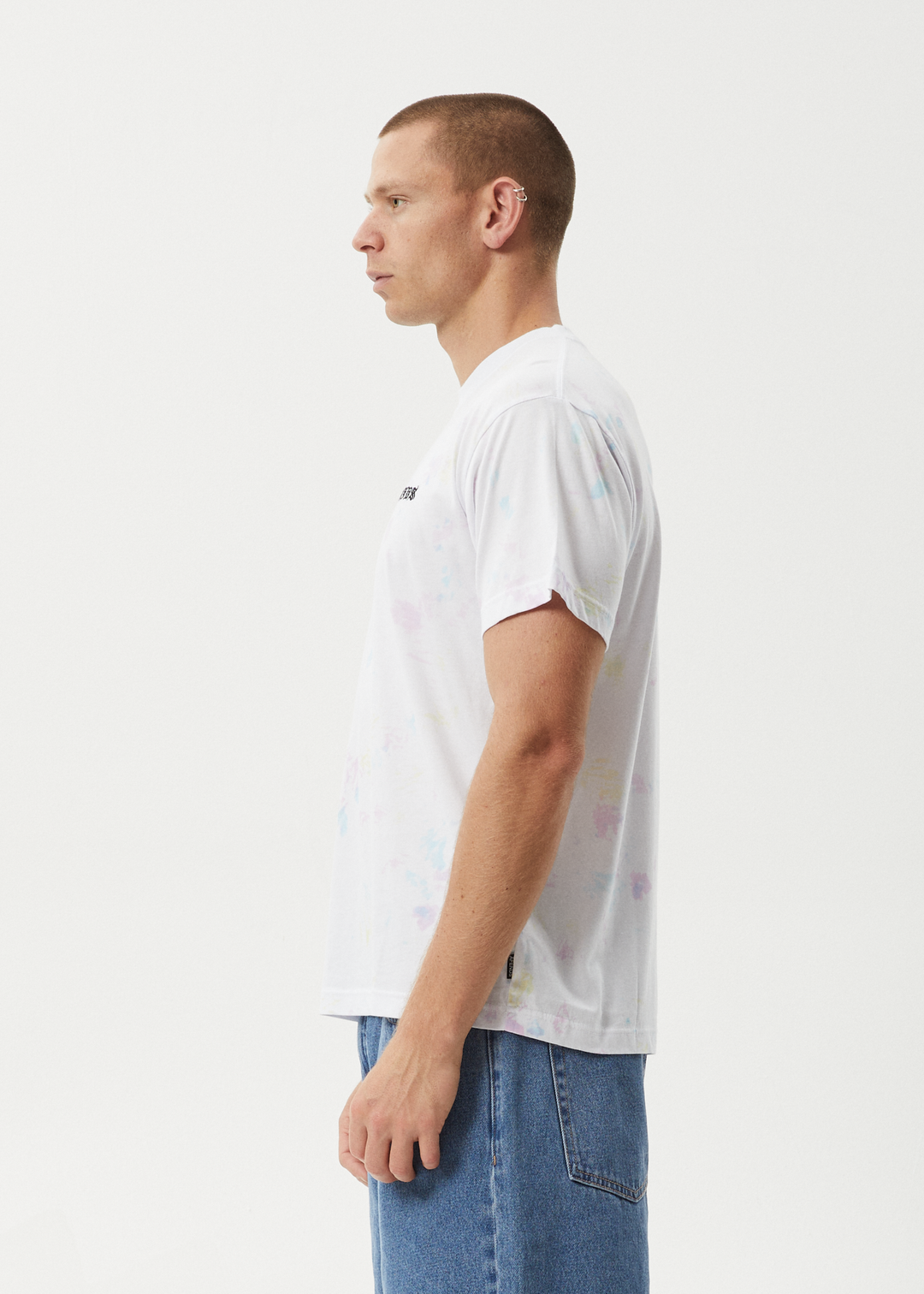 AFENDS Mens Tie Die - Boxy Fit Tee - White 