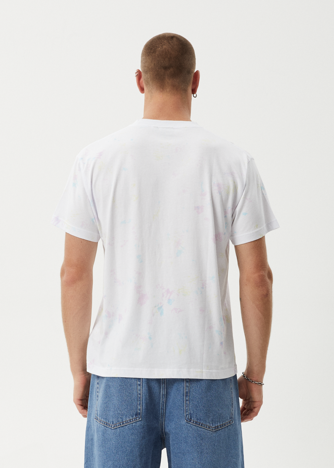 AFENDS Mens Tie Die - Boxy Fit Tee - White 