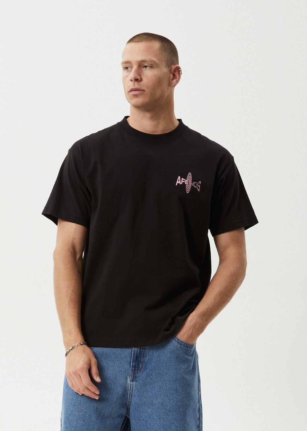 AFENDS Mens Altered - Heavy Weight Boxy Fit Tee - Black 