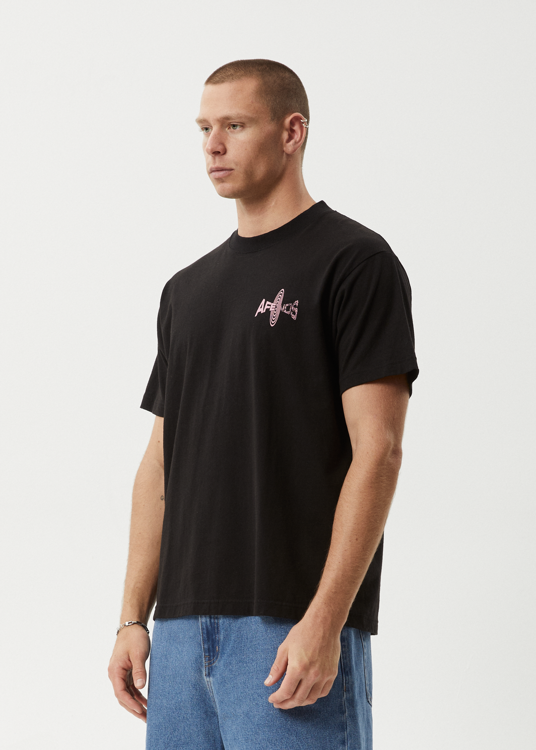 AFENDS Mens Altered - Heavy Weight Boxy Fit Tee - Black 