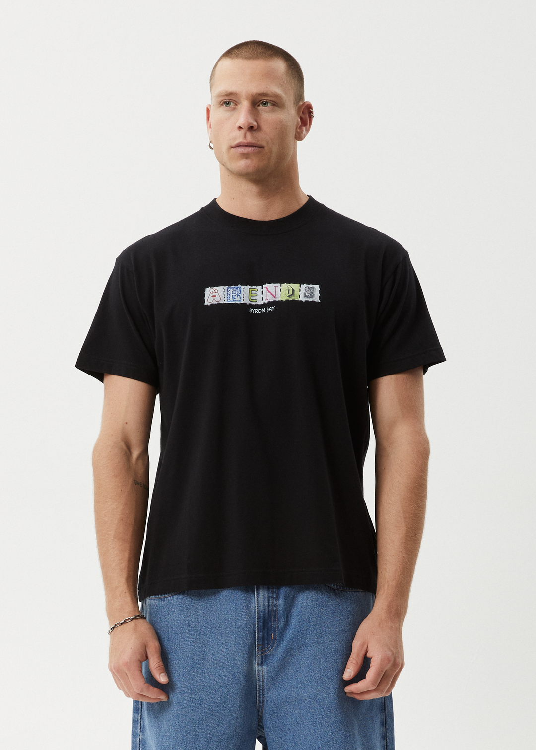 AFENDS Mens Take A Trip - Boxy Fit Tee - Black 