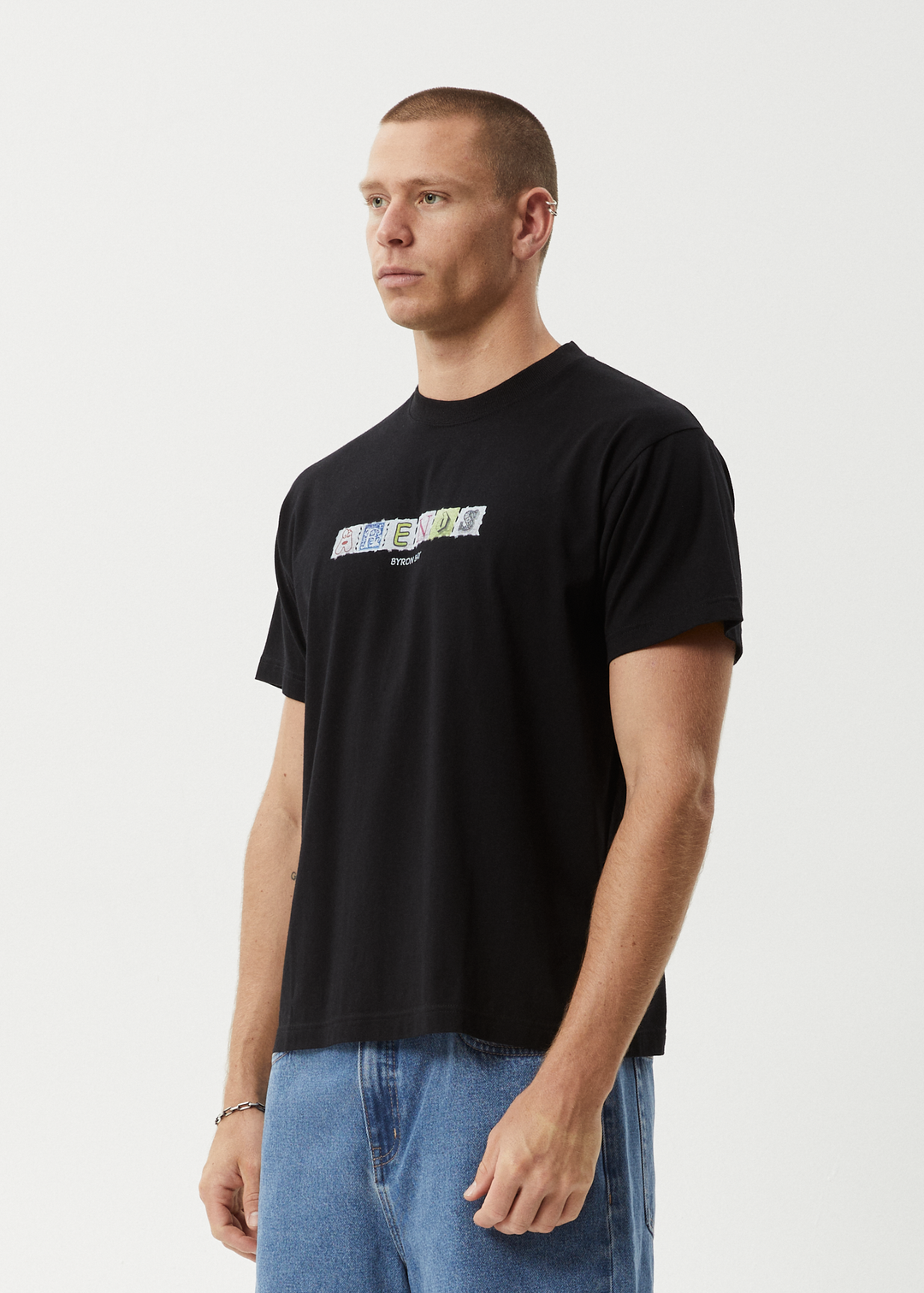 AFENDS Mens Take A Trip - Boxy Fit Tee - Black 