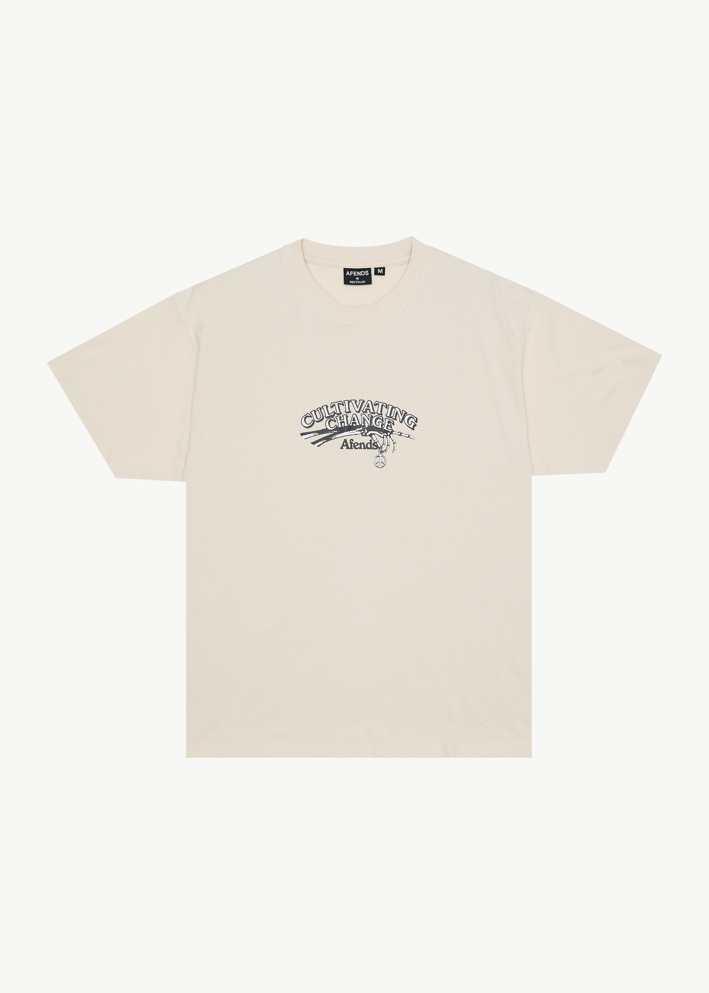 AFENDS Mens Cultivate Me - Boxy Tee - Moonbeam