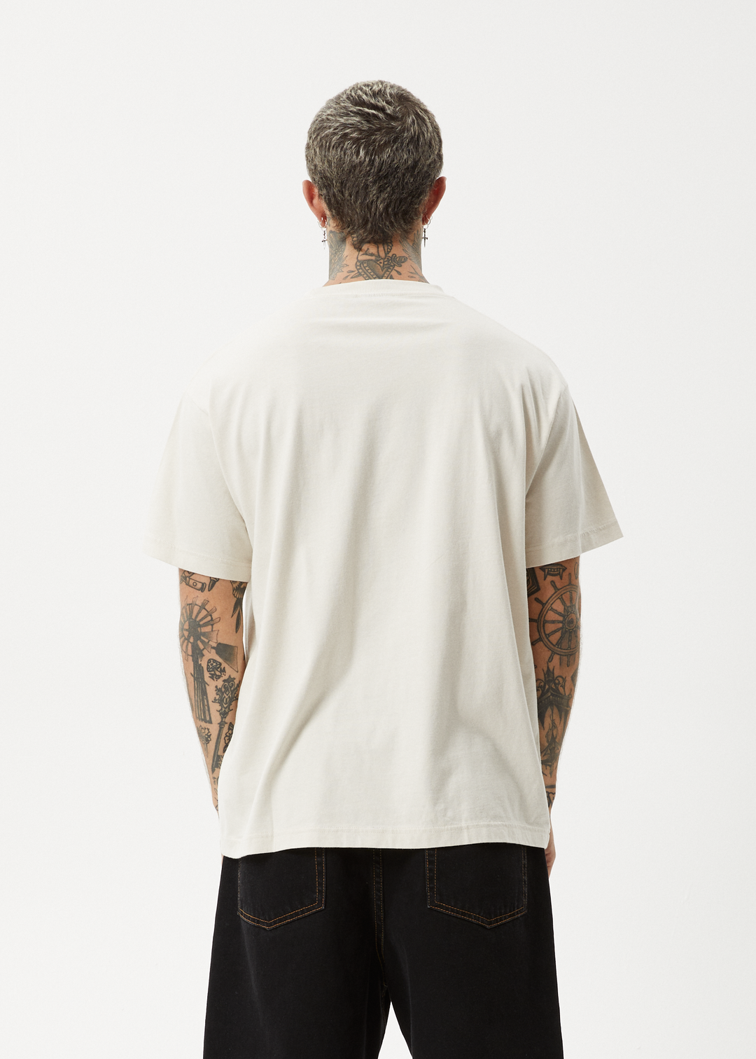 AFENDS Mens Cultivate Me - Boxy Fit Tee - Moonbeam 