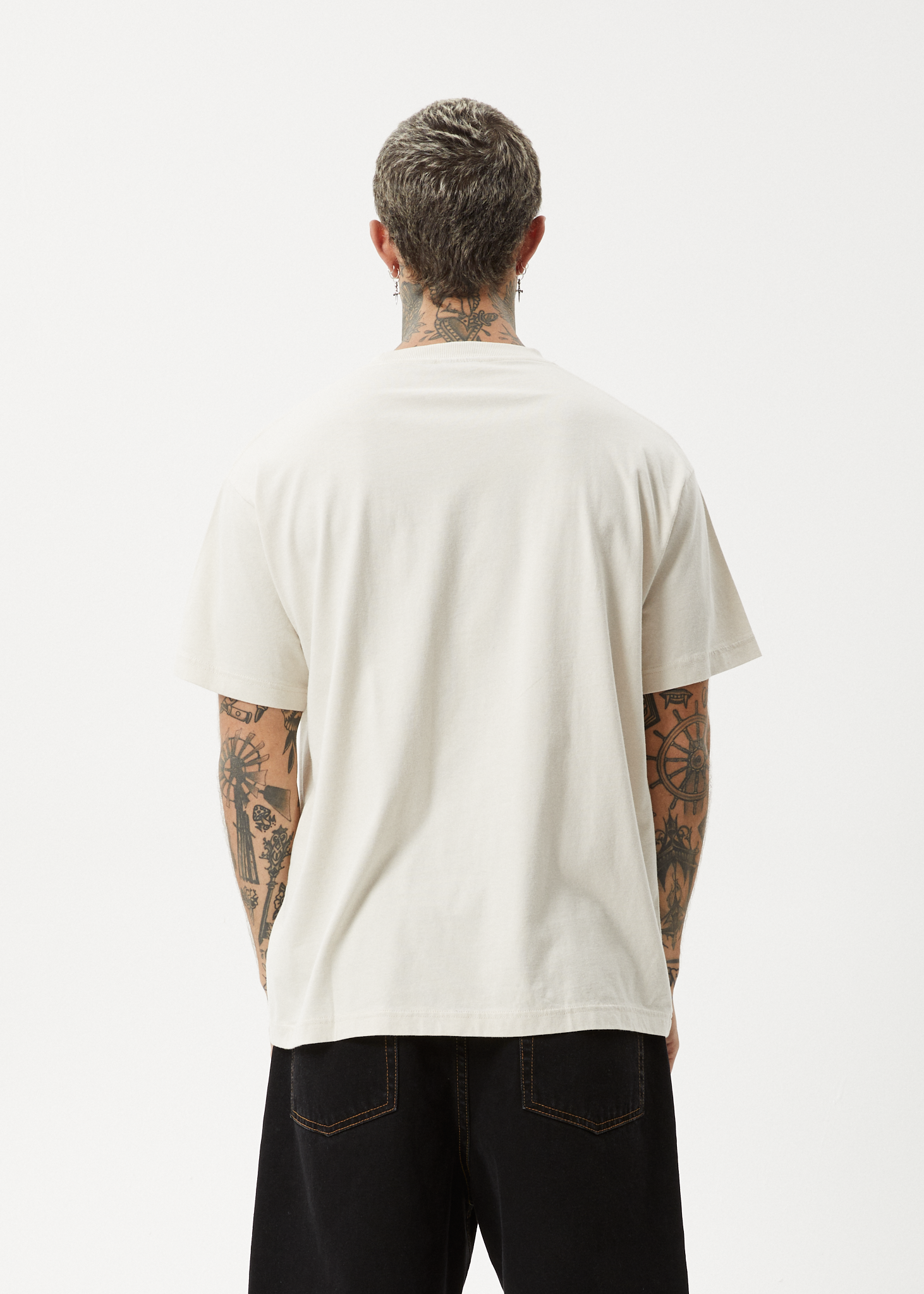 AFENDS Mens Cultivate Me - Boxy Tee - Moonbeam
