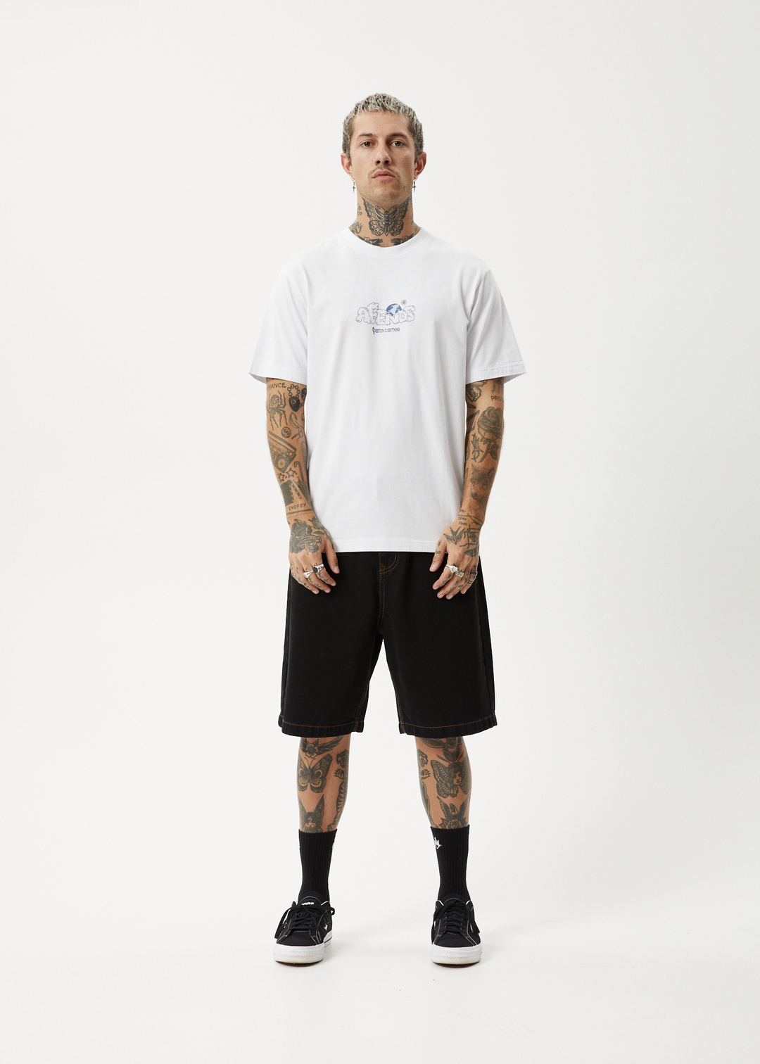 AFENDS Mens Chem Trails - Retro Fit Tee - White 