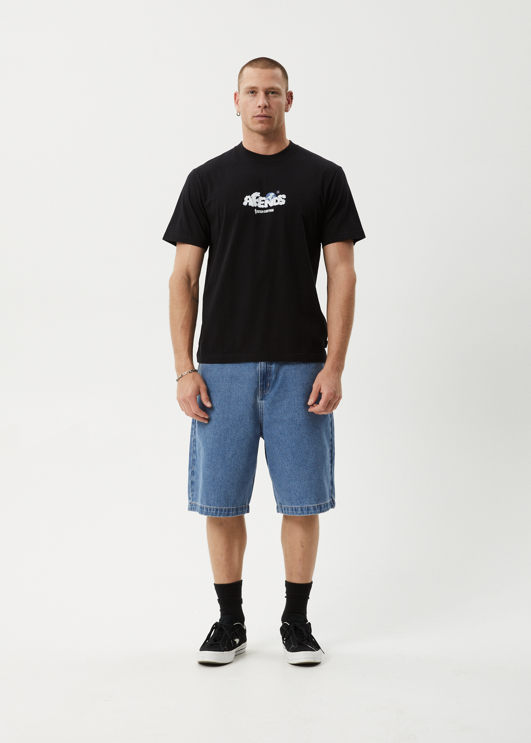 AFENDS Mens Chem Trails - Retro Fit Tee - Black 