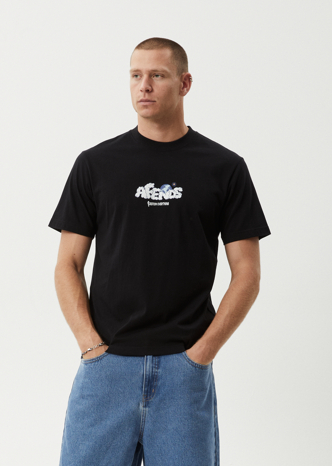 AFENDS Mens Chem Trails - Retro Fit Tee - Black 