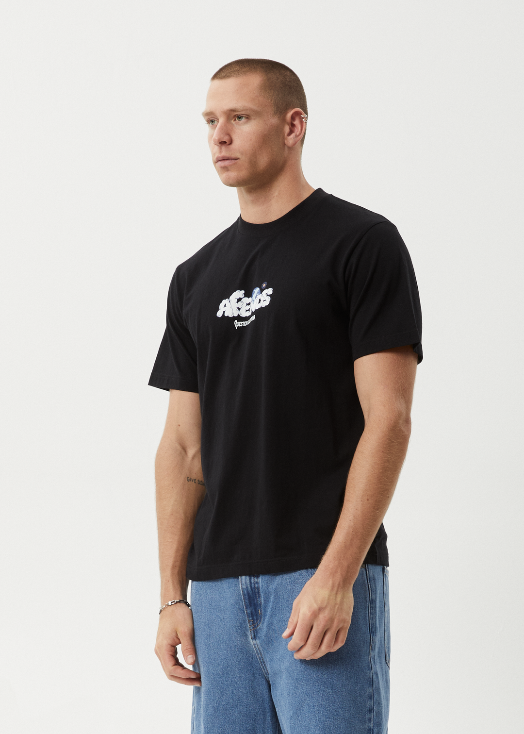 AFENDS Mens Chem Trails - Retro Fit Tee - Black 