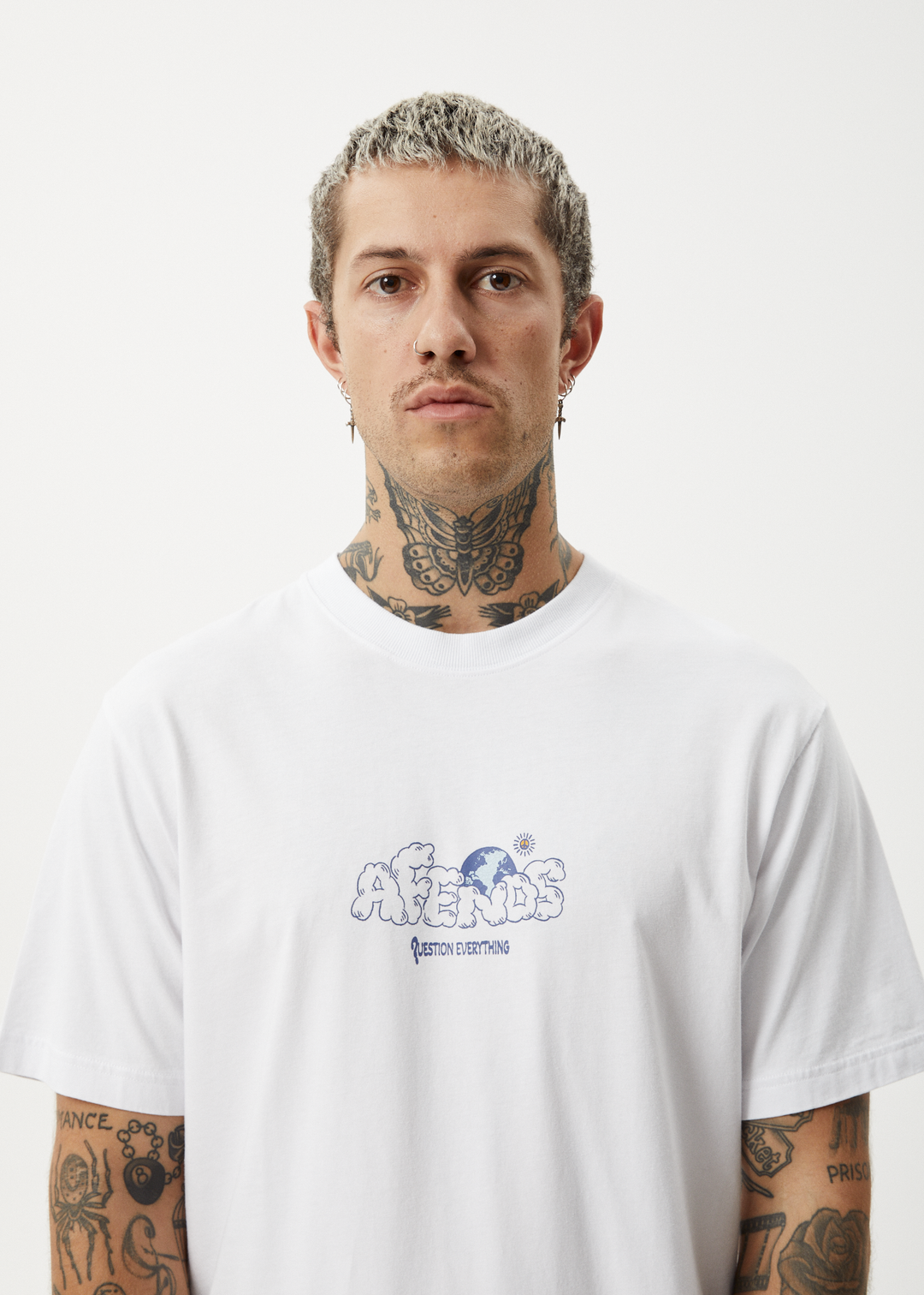 AFENDS Mens Chem Trails - Retro Fit Tee - White 