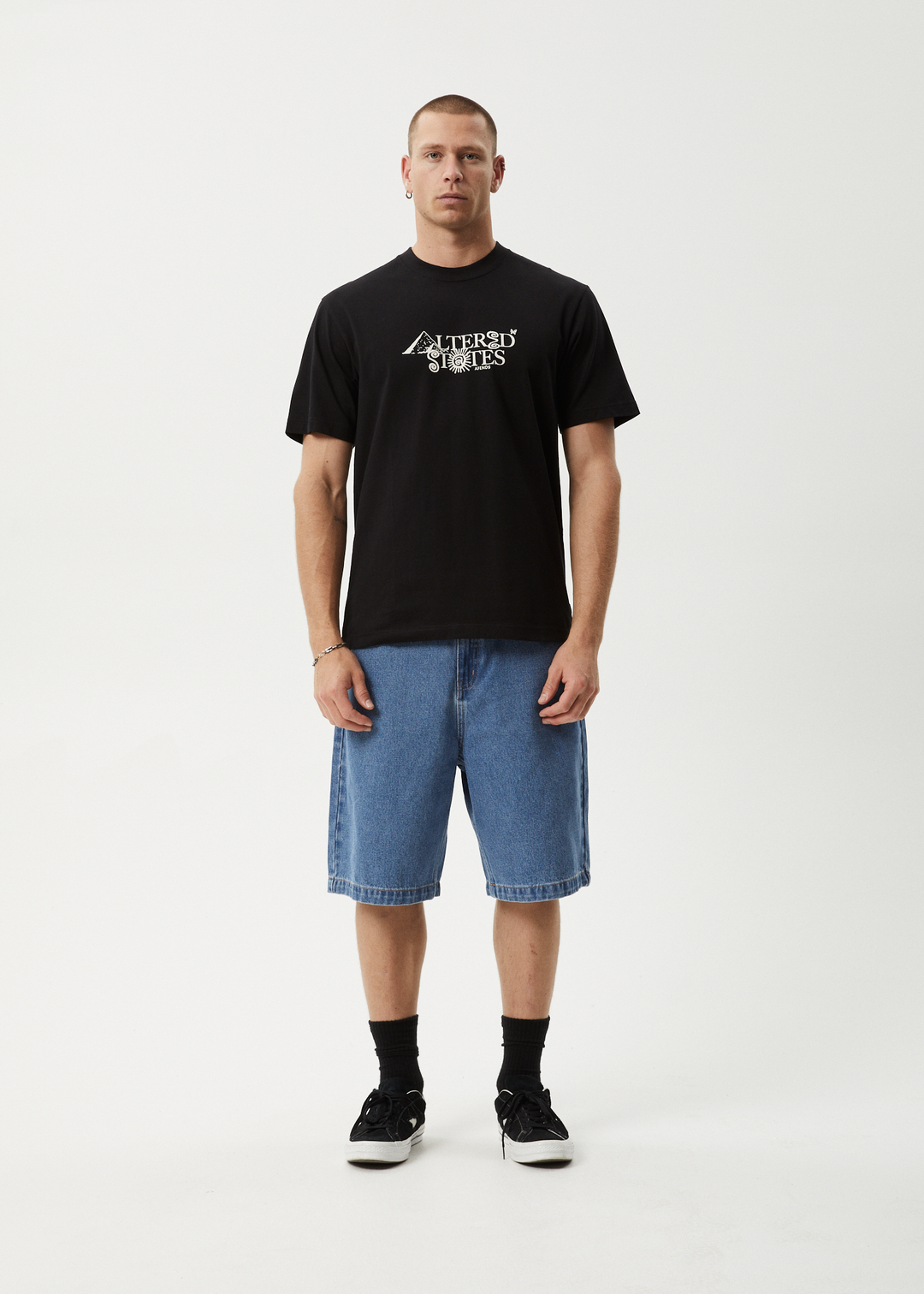 AFENDS Mens Deep State - Heavy Weight Retro Fit Tee - Black 