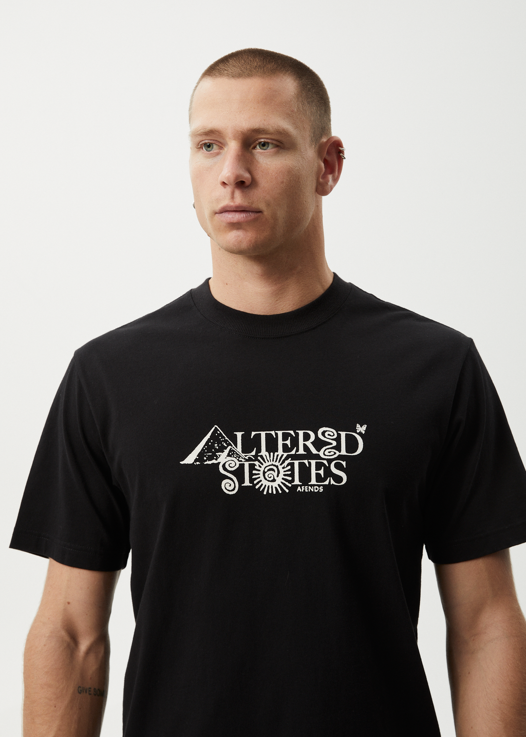 AFENDS Mens Deep State - Heavy Weight Retro Fit Tee - Black 