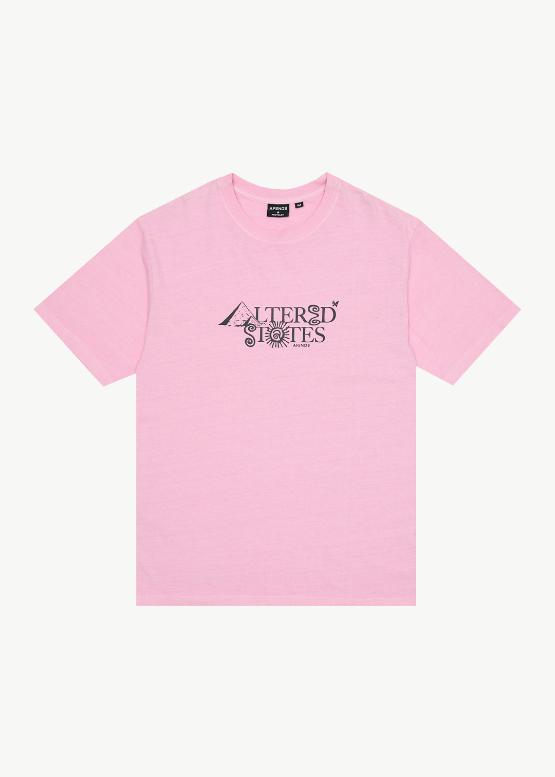 AFENDS Mens Deep State - Heavy Weight Retro Fit Tee - Vintage Pink 