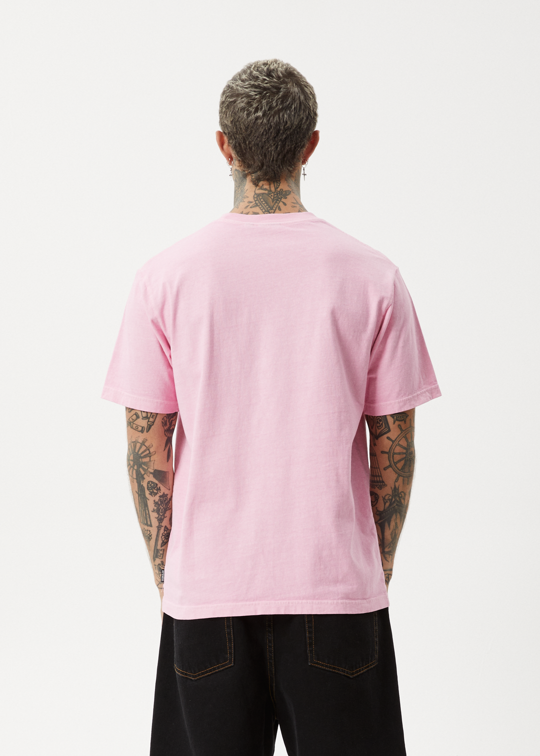 AFENDS Mens Deep State - Heavy Weight Retro Fit Tee - Vintage Pink 