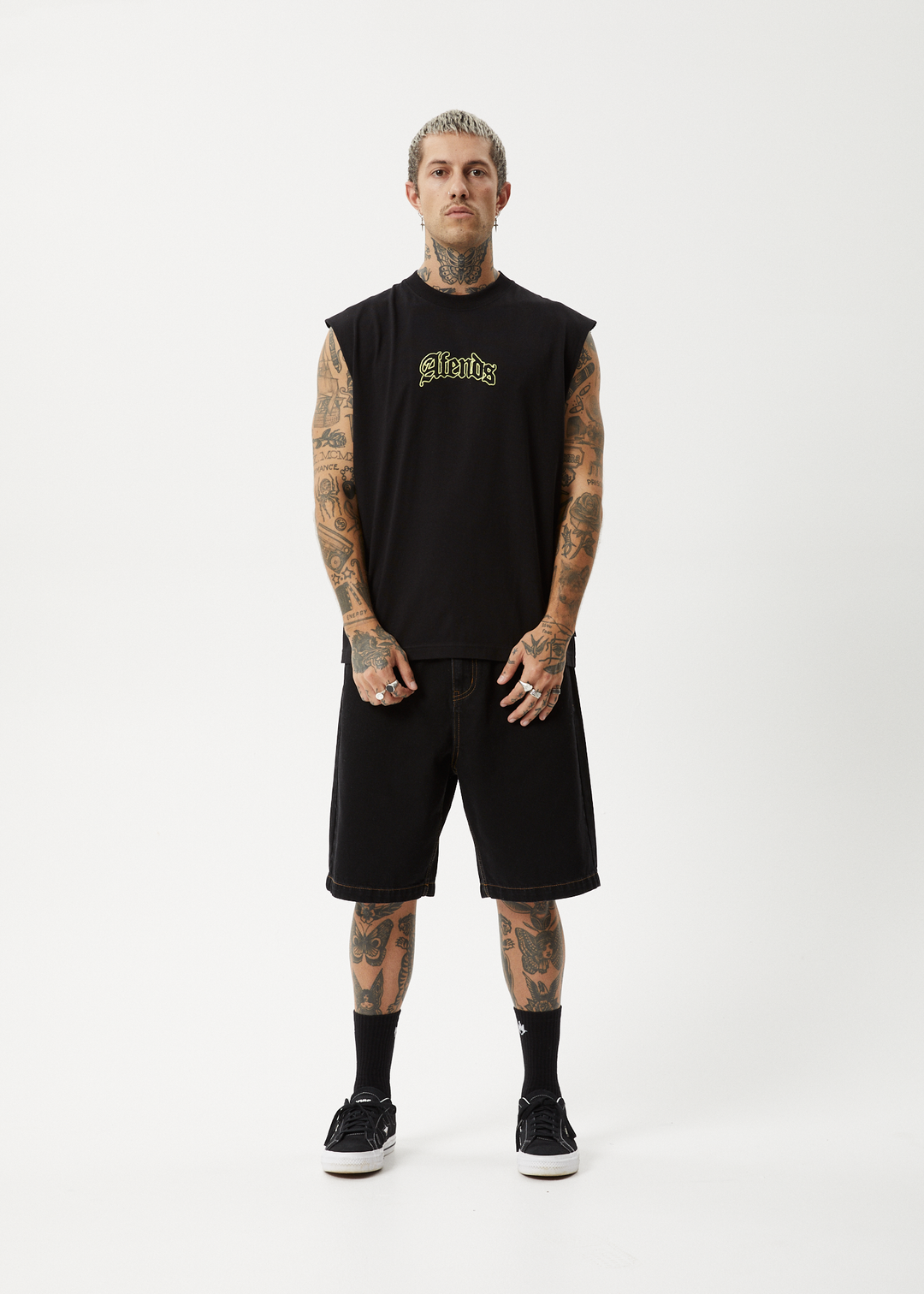 AFENDS Mens Home - Sleeveless Tee - Black 