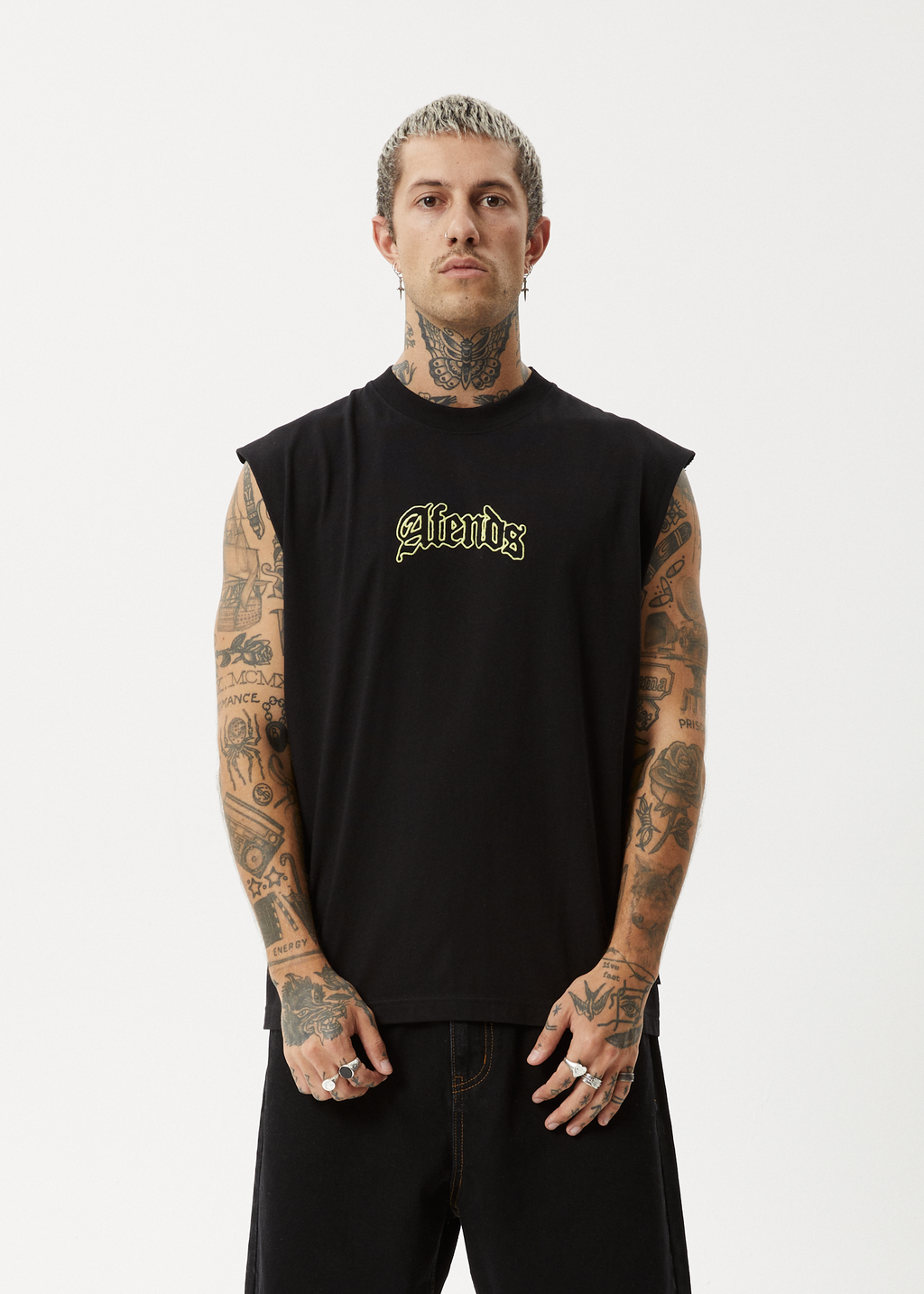 AFENDS Mens Home - Sleeveless Tee - Black