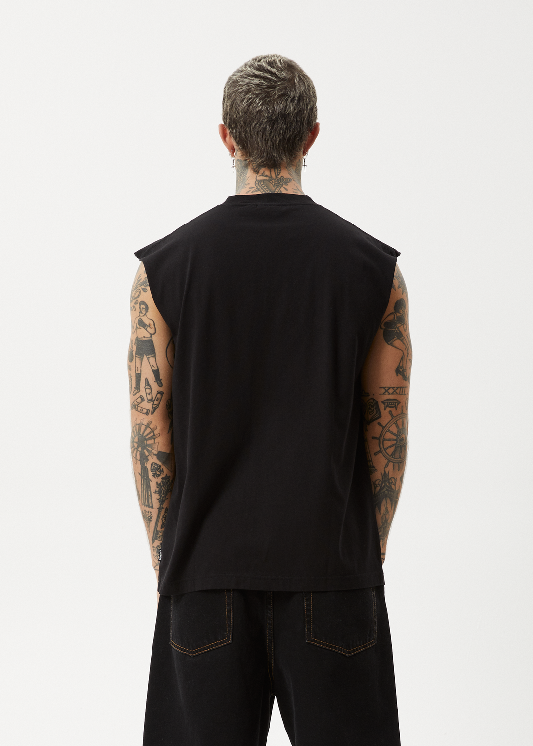 AFENDS Mens Home - Sleeveless Tee - Black 