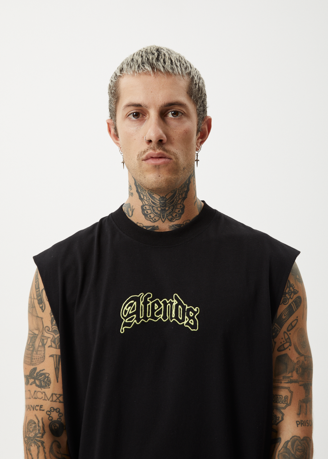 AFENDS Mens Home - Sleeveless Tee - Black 